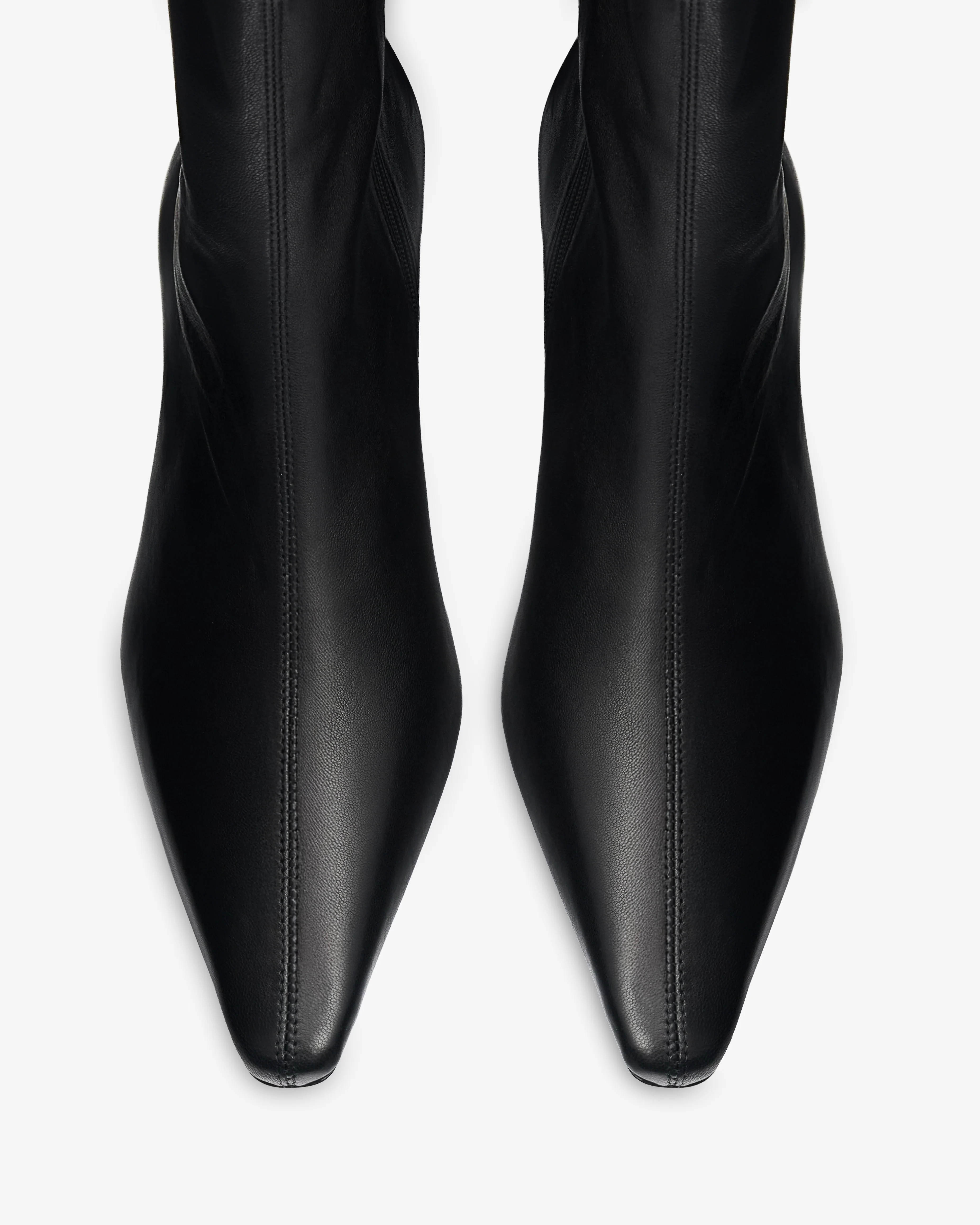 Cave Ankle Boot in Black Stretch Leather - Image 4