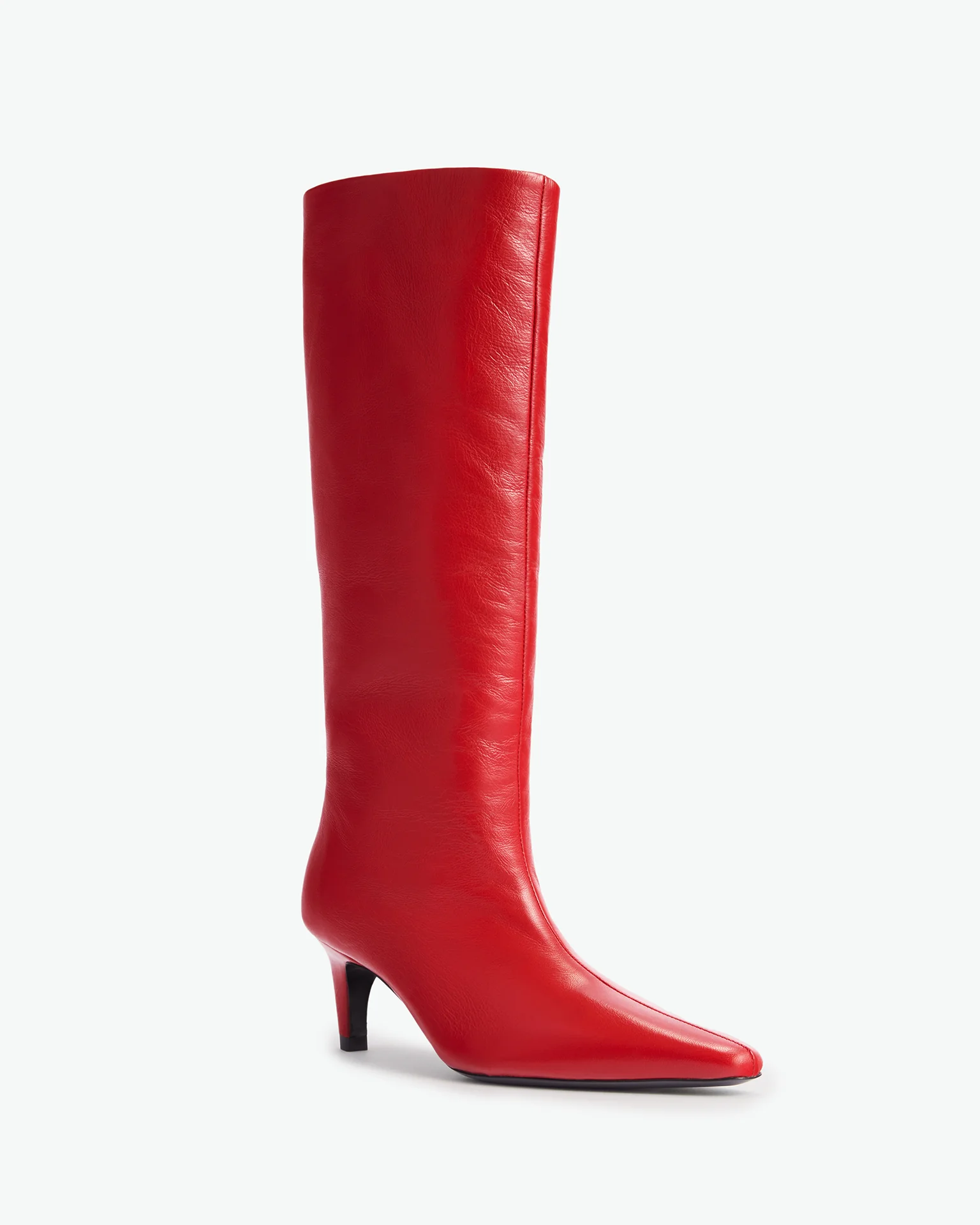 Cave Knee Boot in Red Leather - Image 2