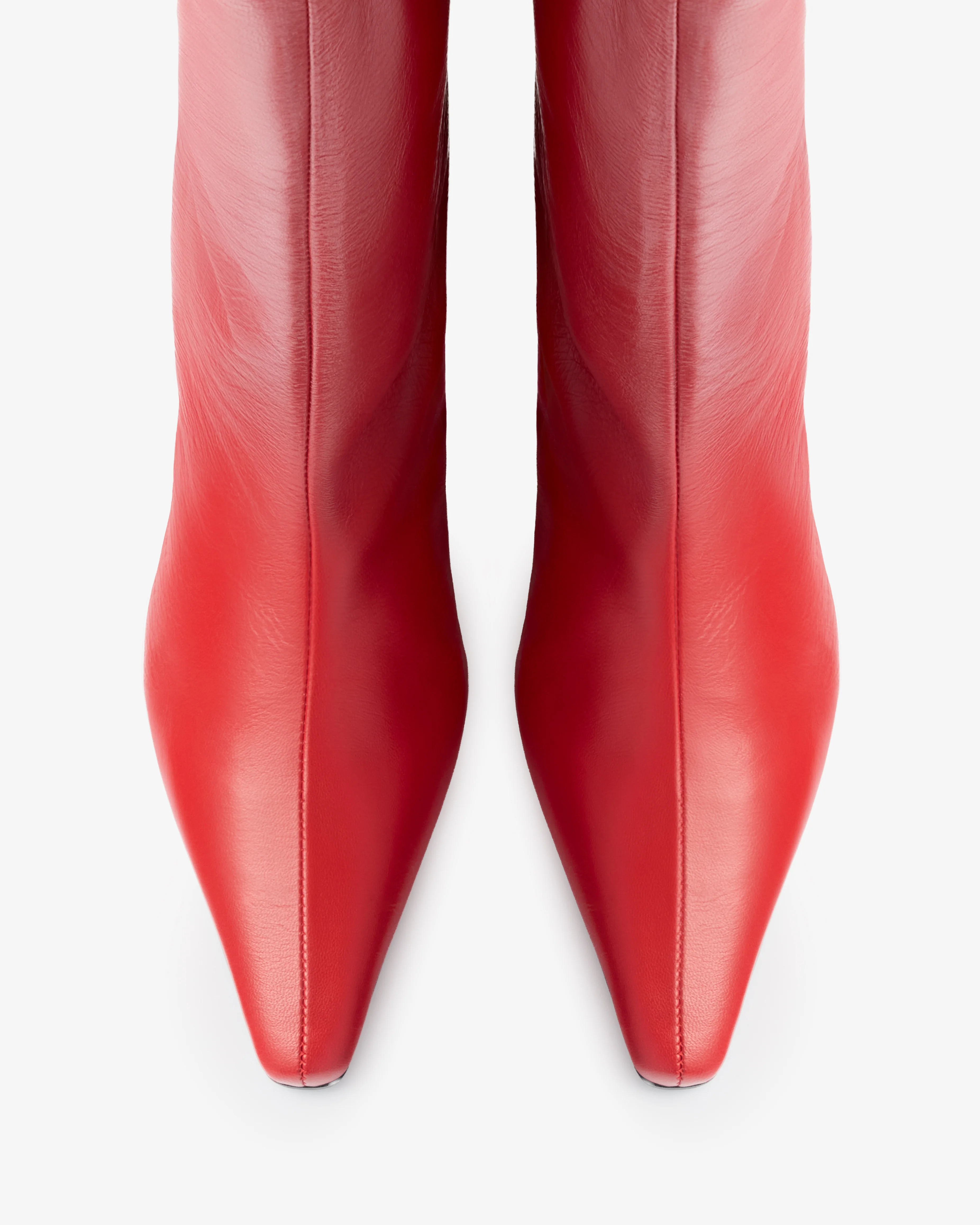 Cave Knee Boot in Red Leather - Image 3