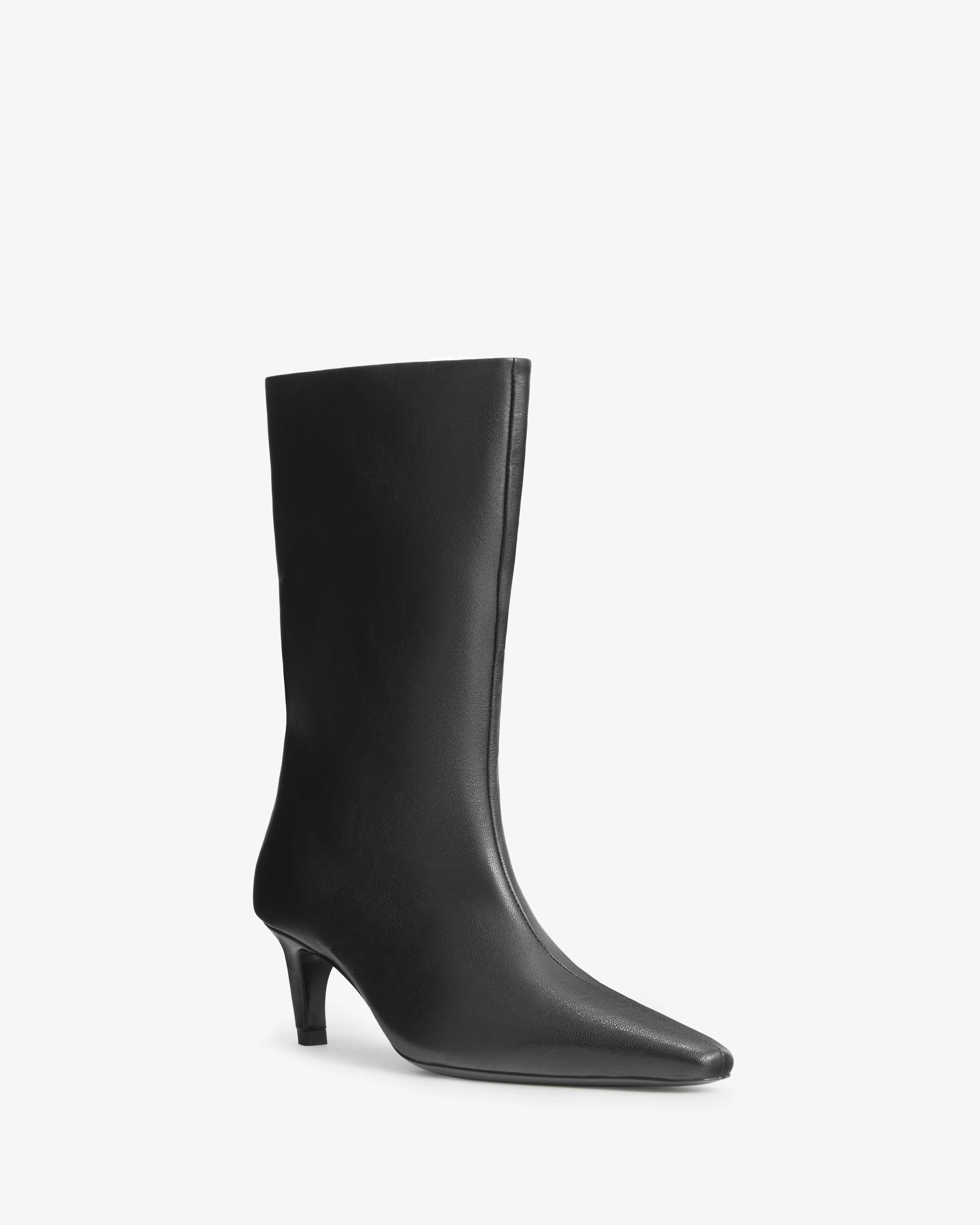 Cave Mid Calf Boot in Black Leather - Image 2