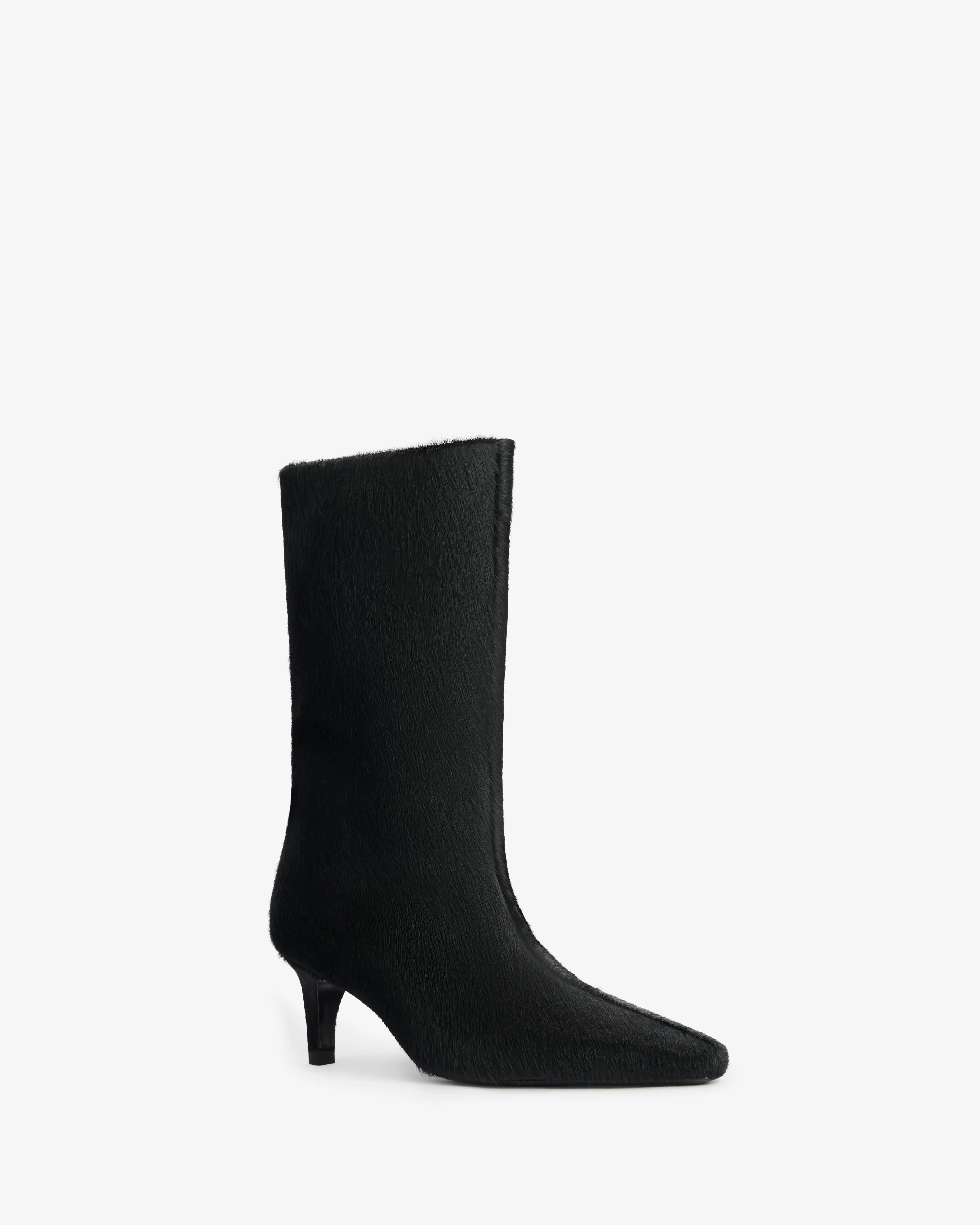Cave Mid Calf Boot in Black Pony Leather - Image 2