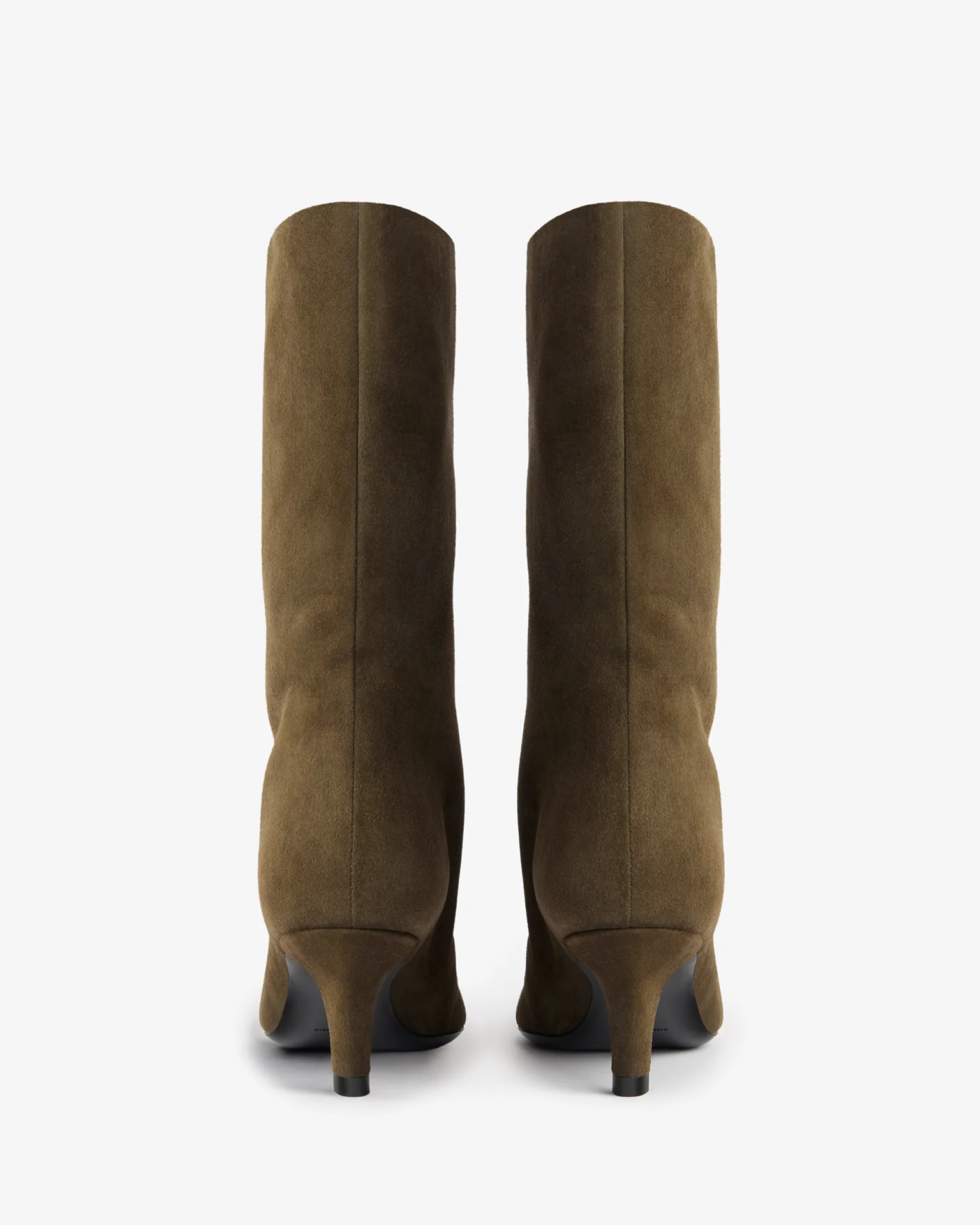 Cave Mid Calf Boot in Khaki Suede Leather - Image 4