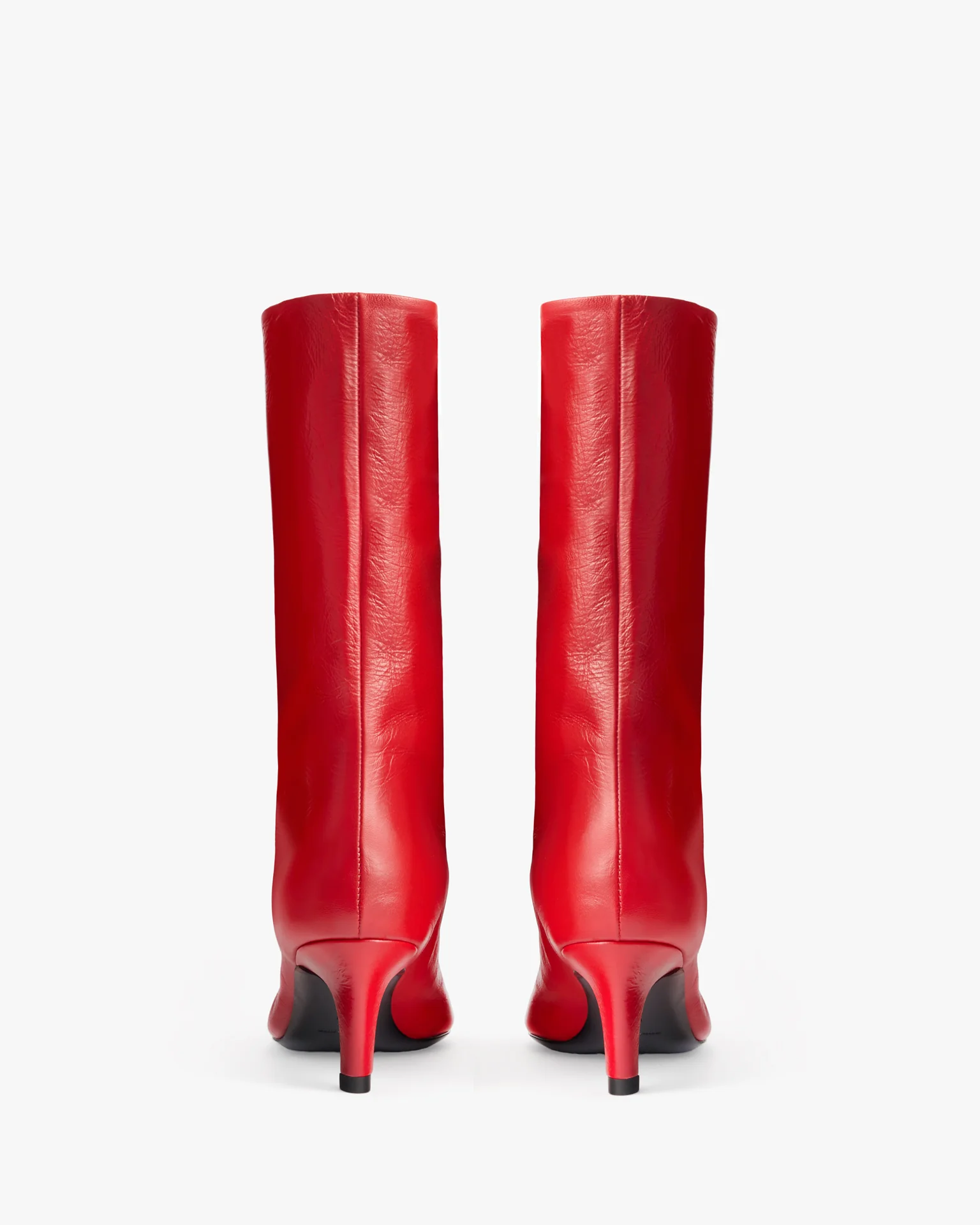 Cave Mid Calf Boot in Red Creased Leather - Image 4