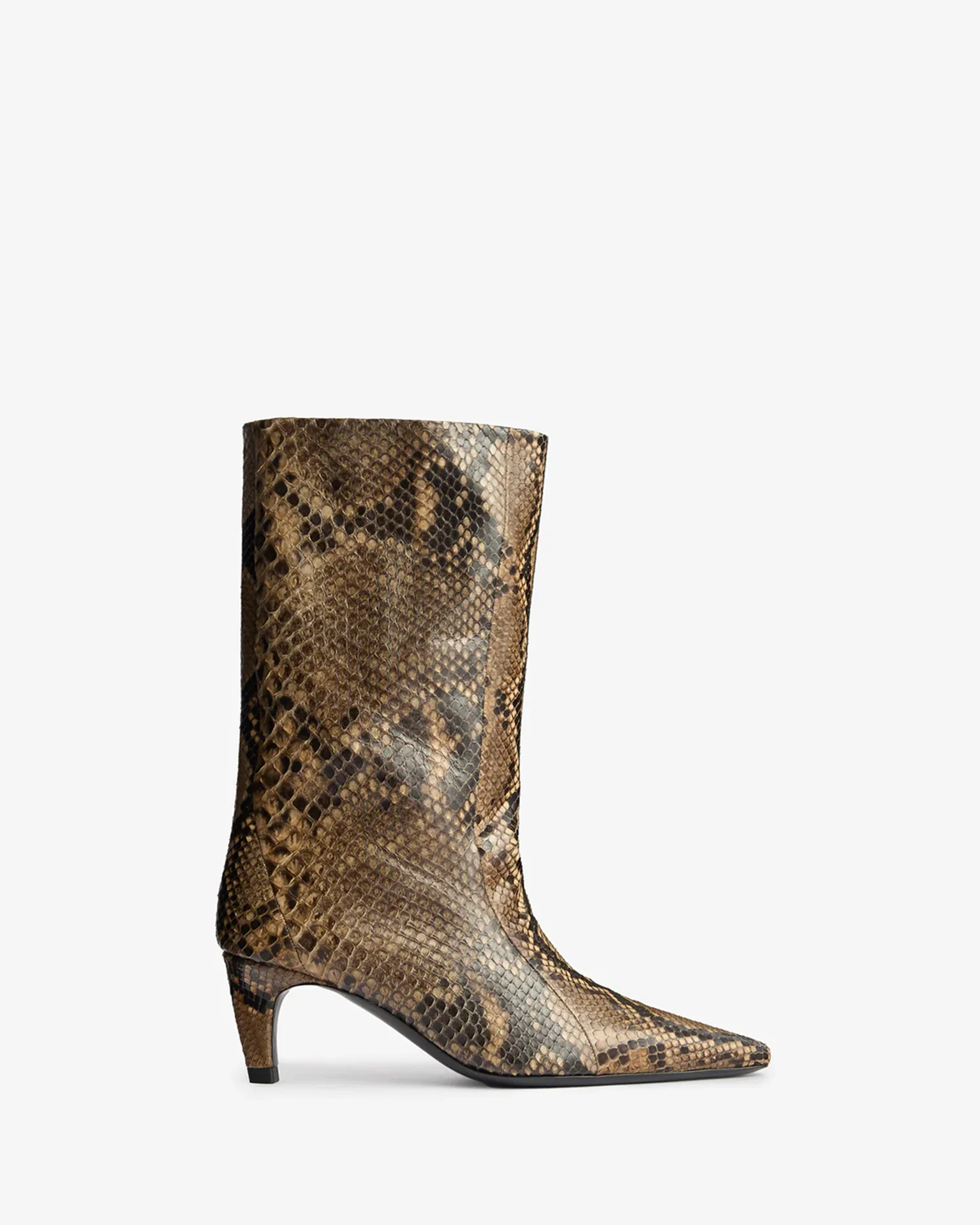Cave Mid Calf Boot in Sand Python Leather