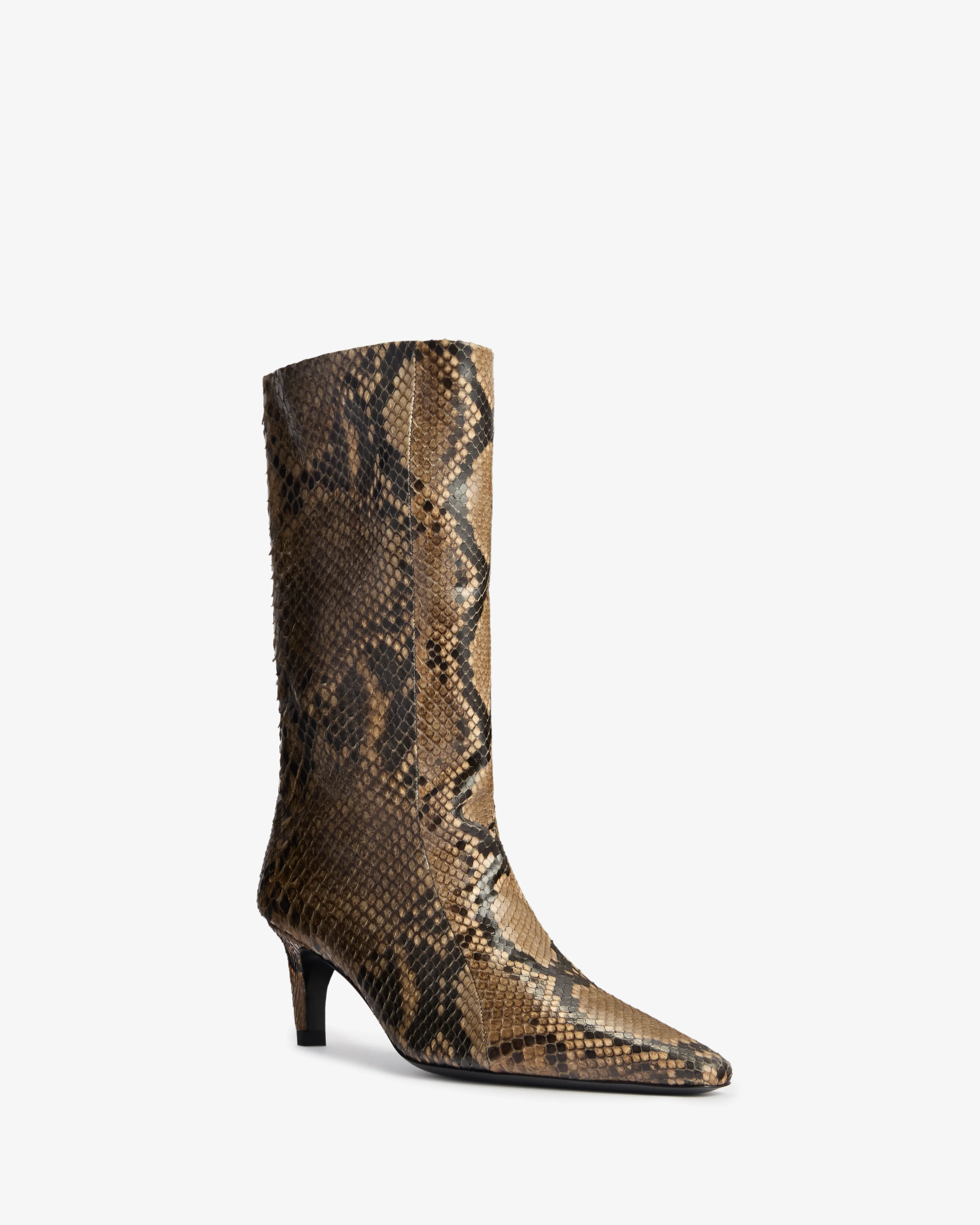 Cave Mid Calf Boot in Sand Python Leather - Image 3