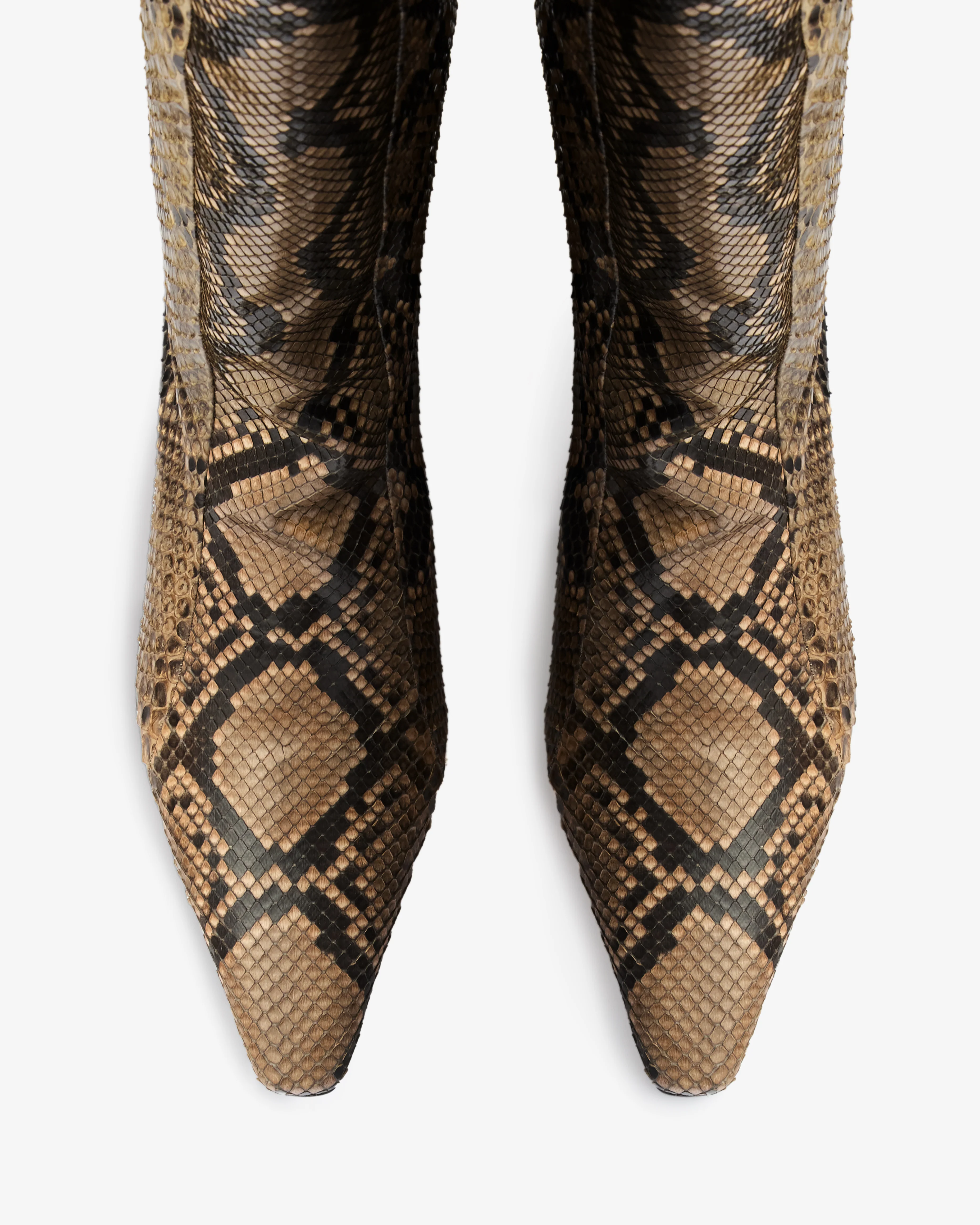 Cave Mid Calf Boot in Sand Python Leather - Image 4
