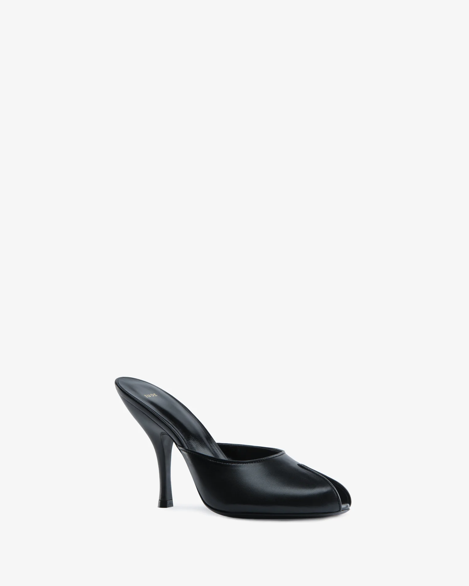 Date Mule in Black Creased Leather - Image 3