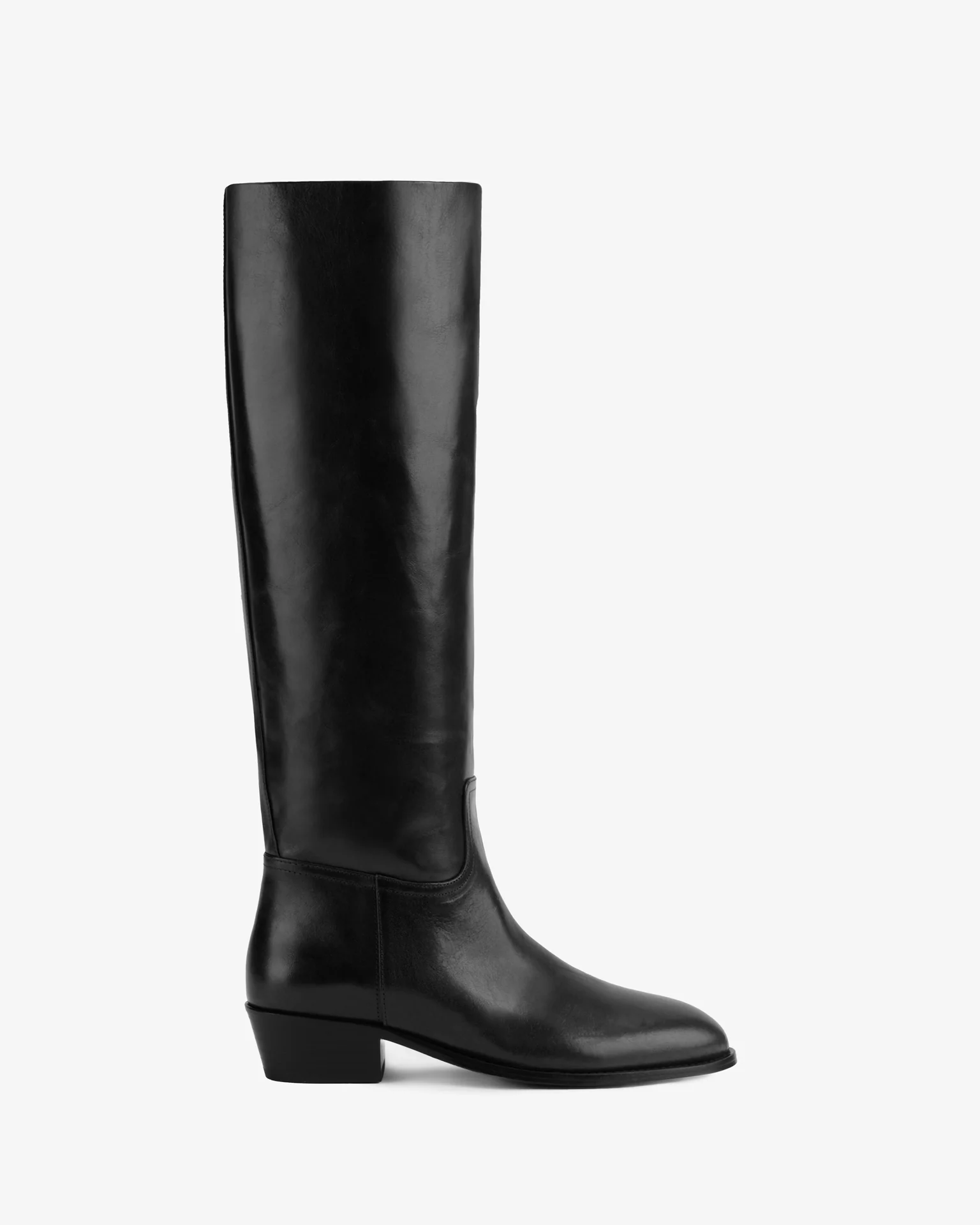 Den Knee Boot Black Leather