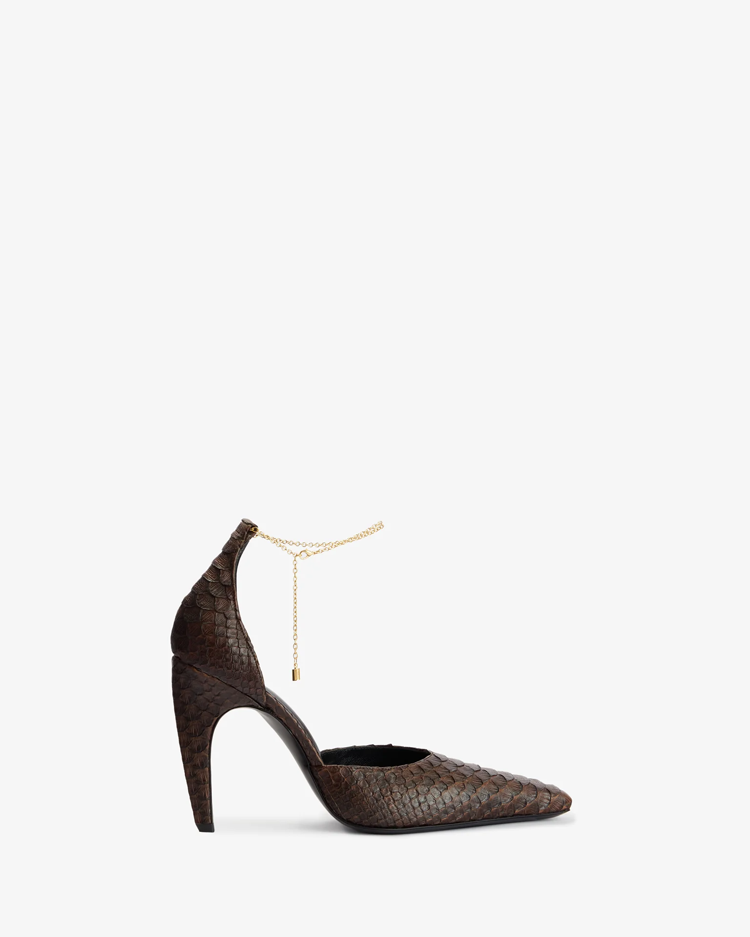 Faith Pump in Dark Brown Python Leather