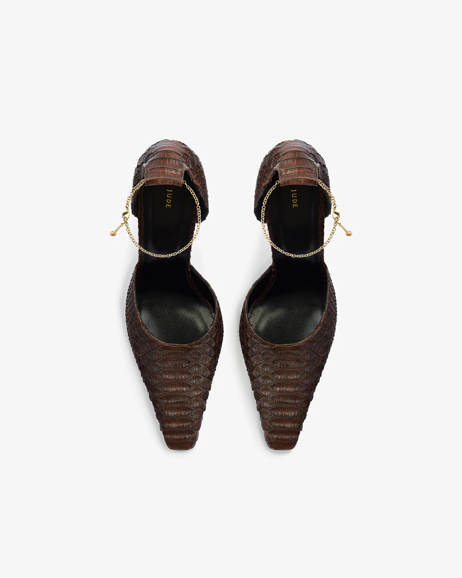 Faith Pump in Dark Brown Python Leather - Image 5