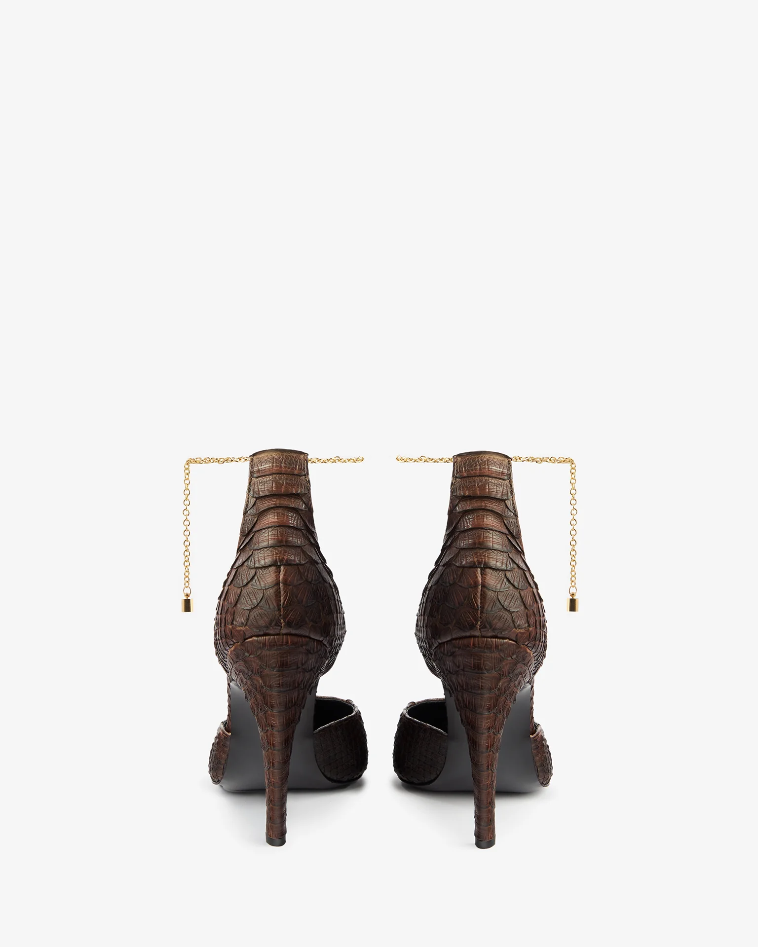 Faith Pump in Dark Brown Python Leather - Image 6