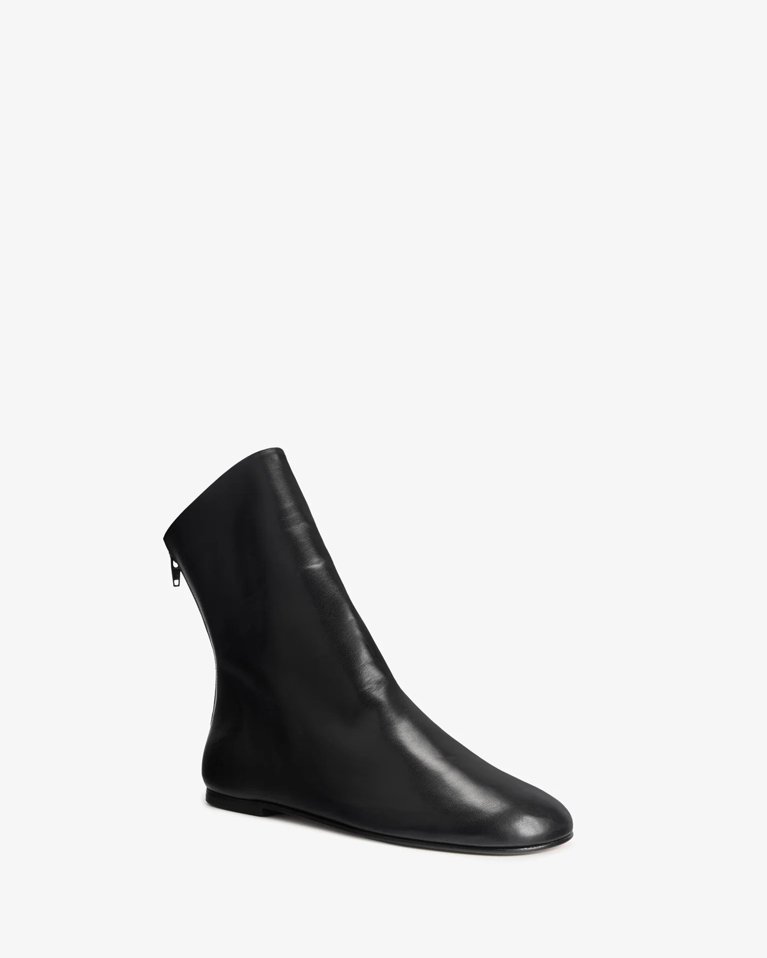 Floor Ankle boot in Black Smooth Leather - Image 3