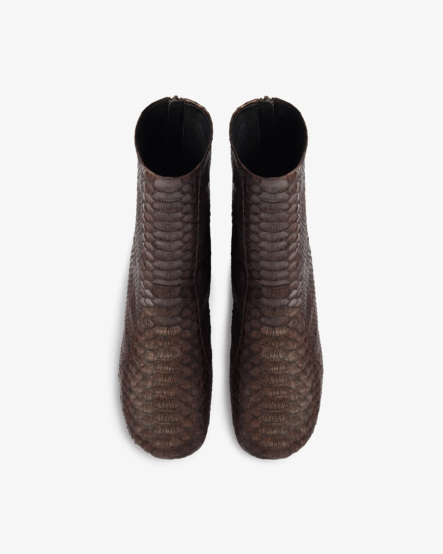 Floor Ankle boot in Dark Brown Python Leather - Image 3