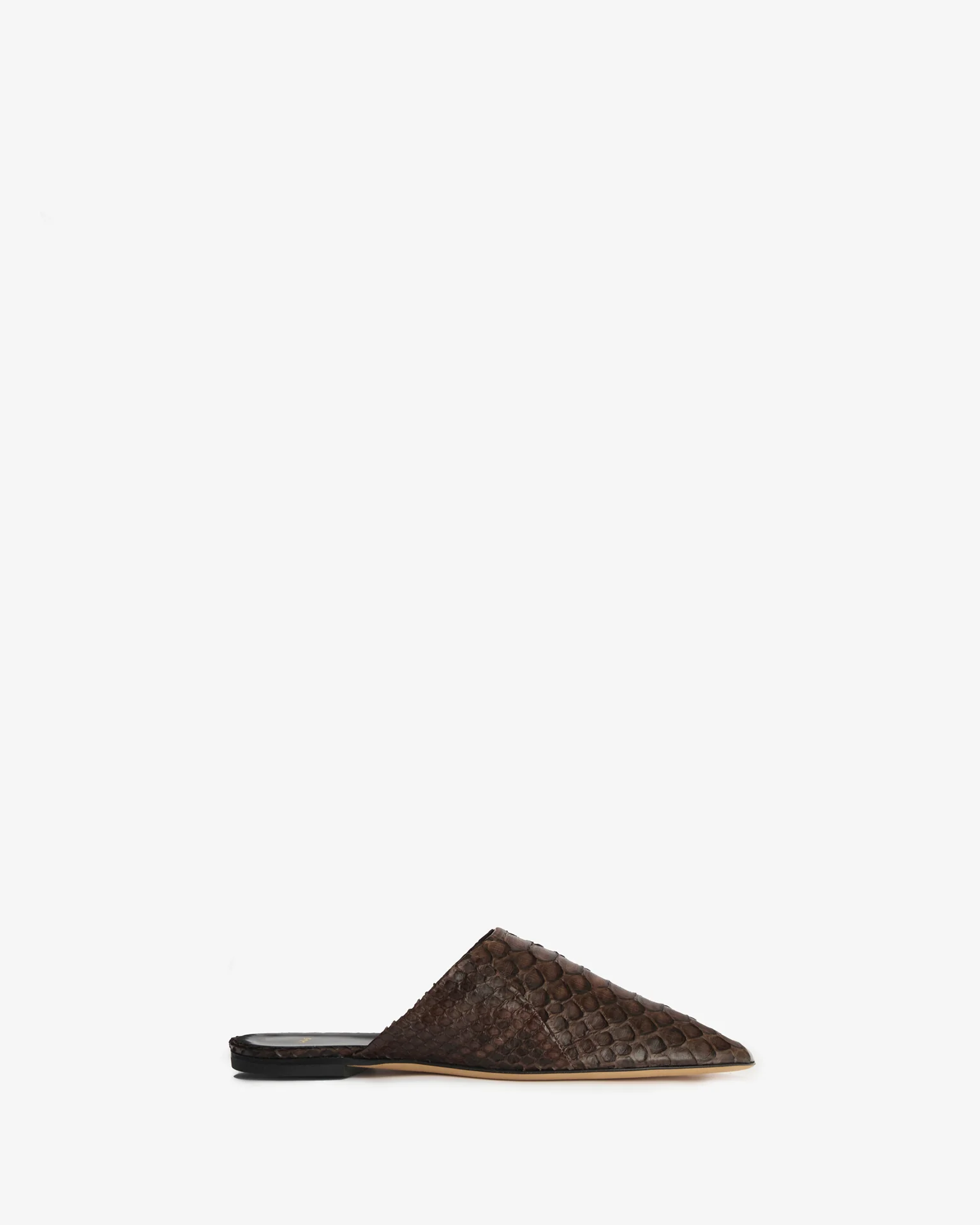 Floor Slide in Dark Brown Python Leather