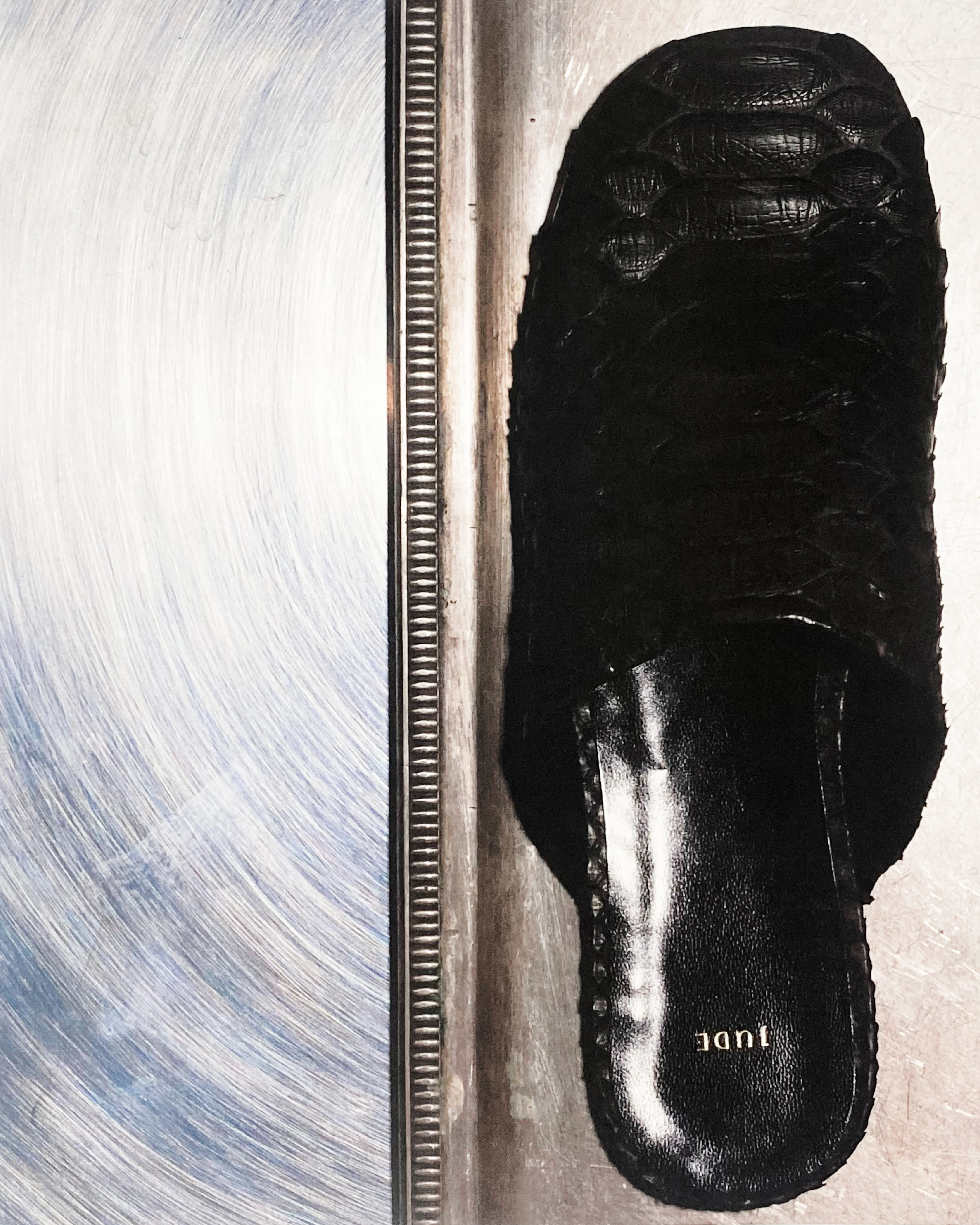 Floor Slide in Dark Brown Python Leather - Image 2