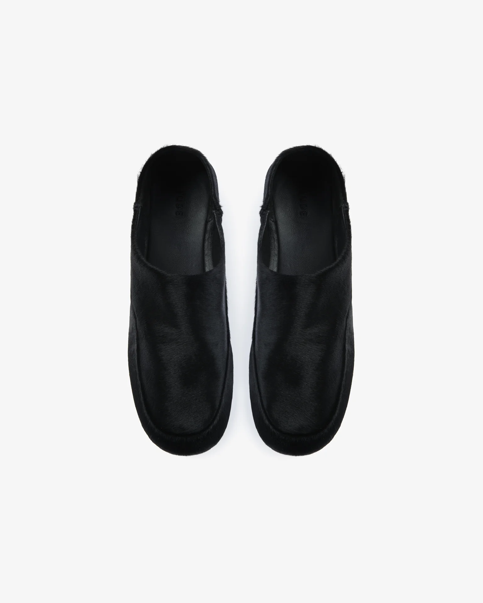 Floor Slipper in Black Pony Leather - Image 3