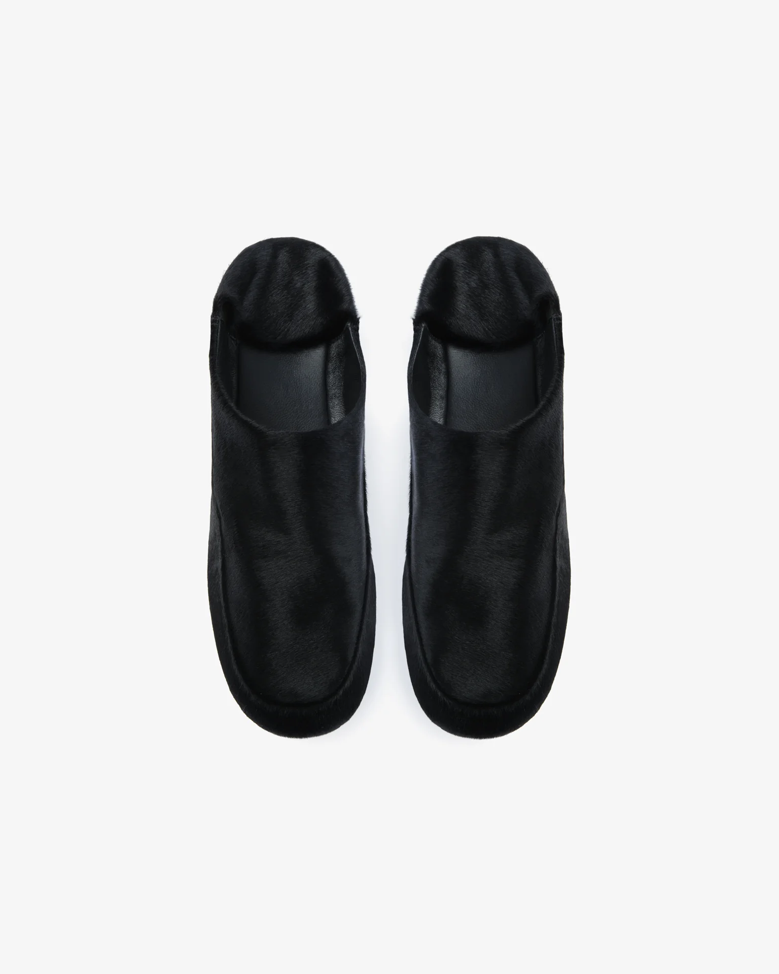 Floor Slipper in Black Pony Leather - Image 4
