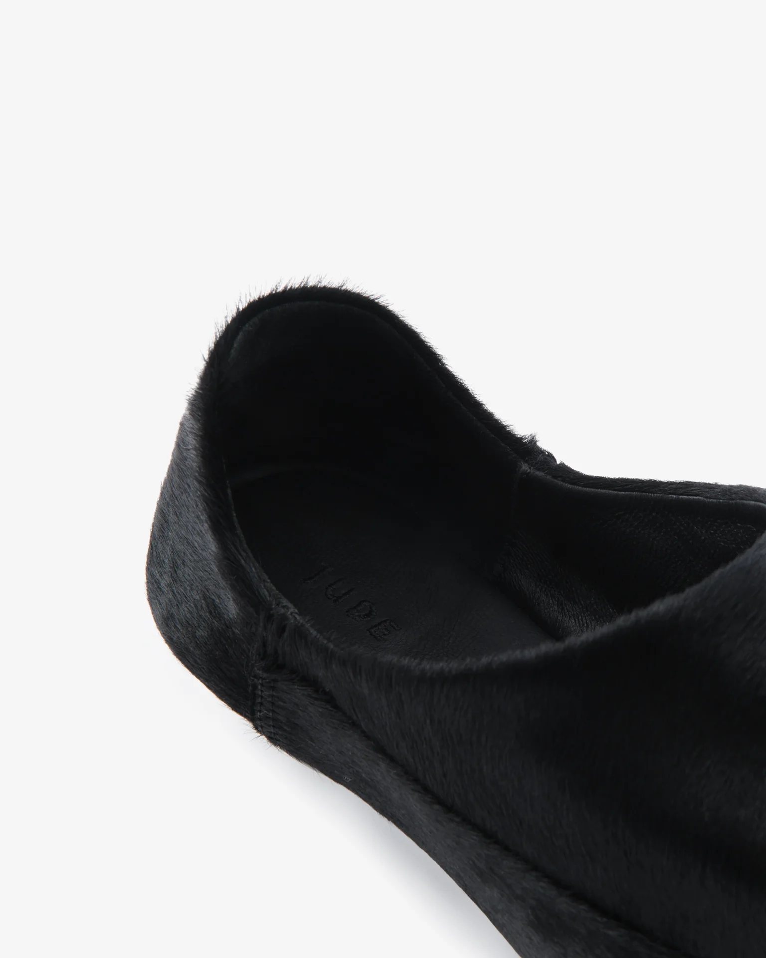 Floor Slipper in Black Pony Leather - Image 6