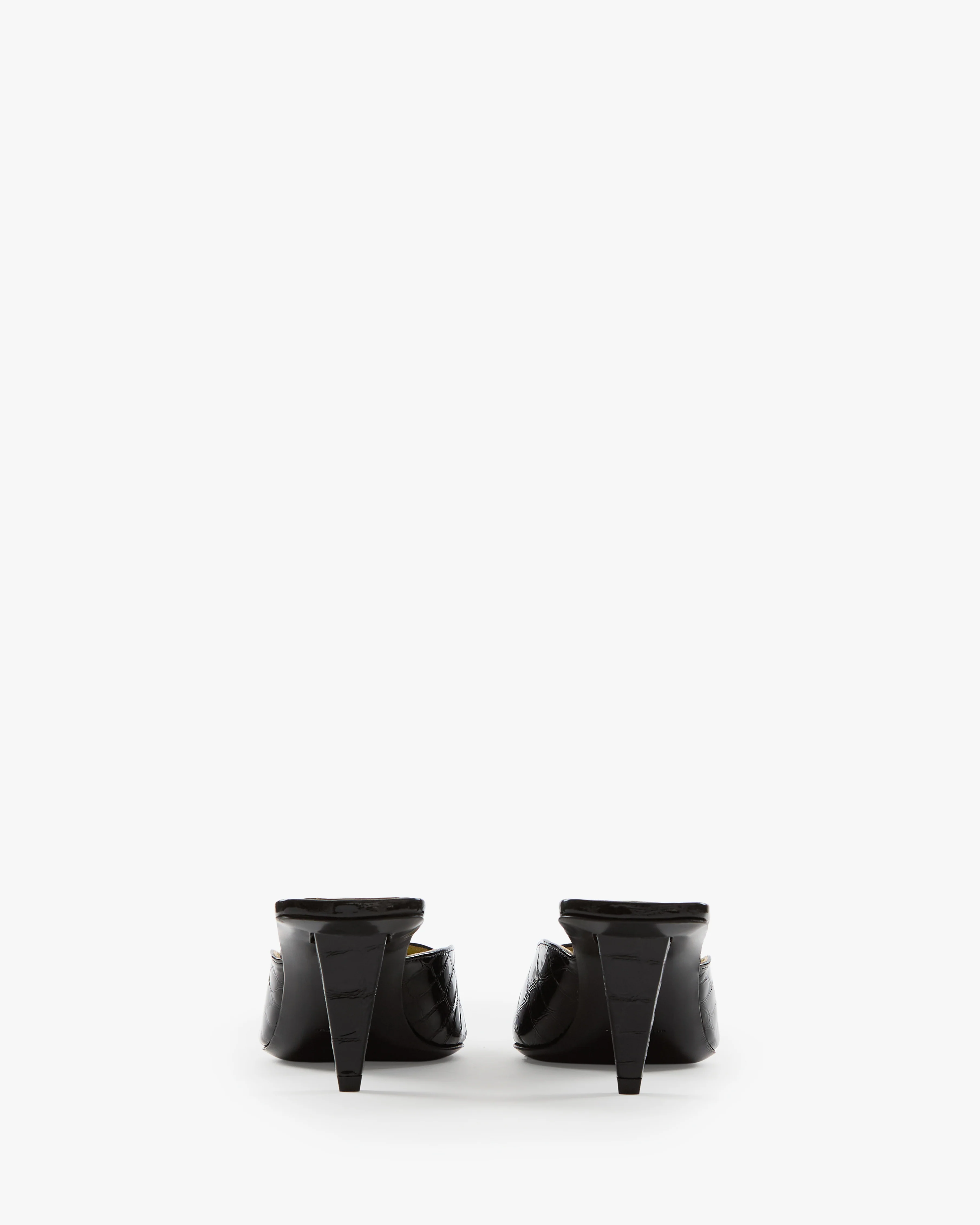 Iris Mule in Black Croc Embossed Leather - Image 4
