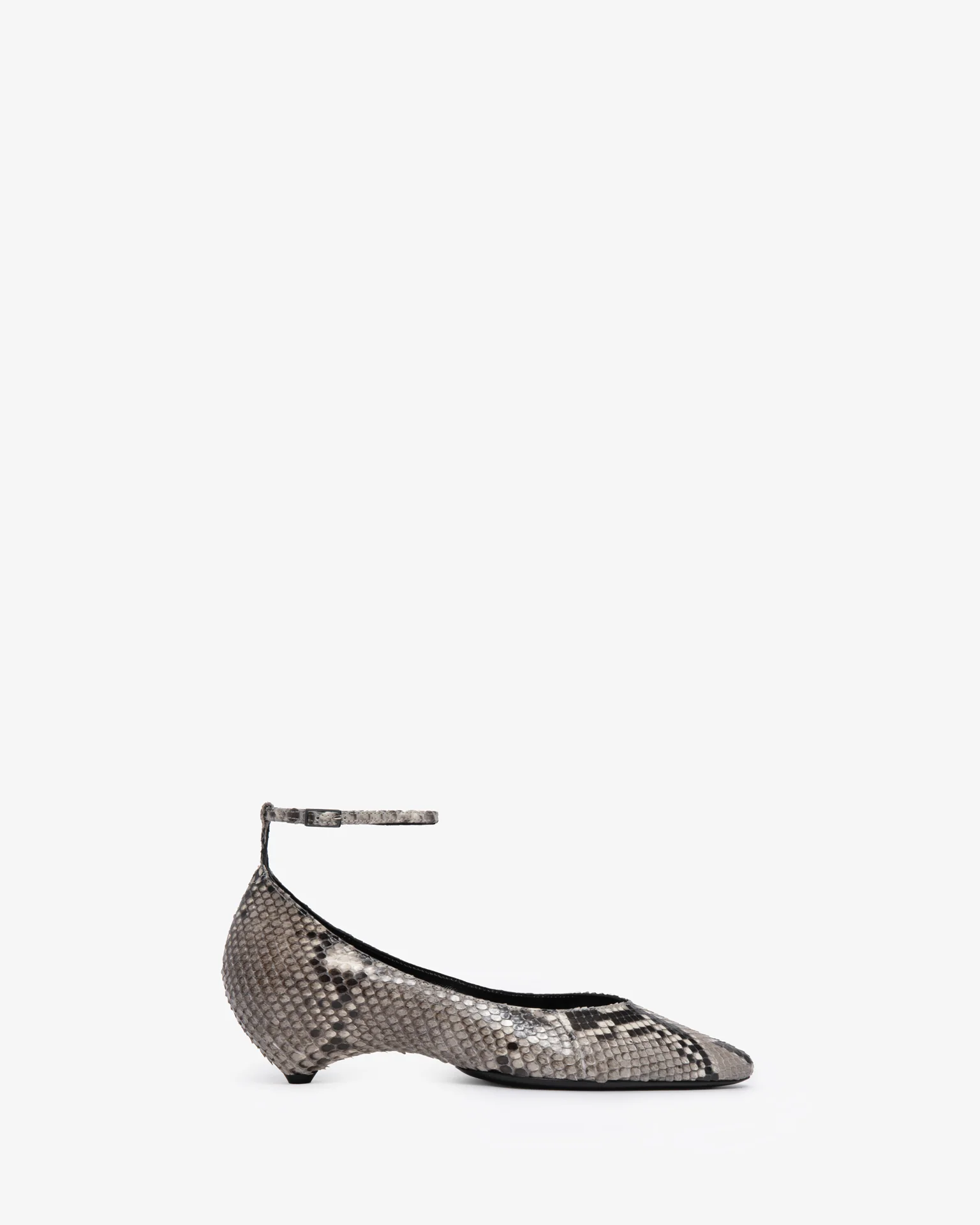 Mode Ballerina in Stone Python Leather