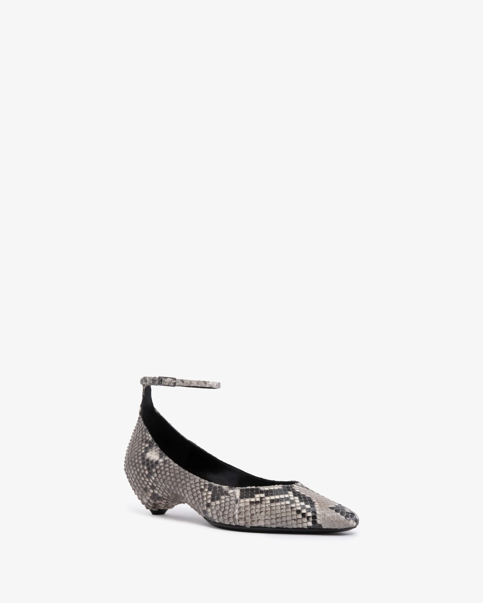 Mode Ballerina in Stone Python Leather - Image 2