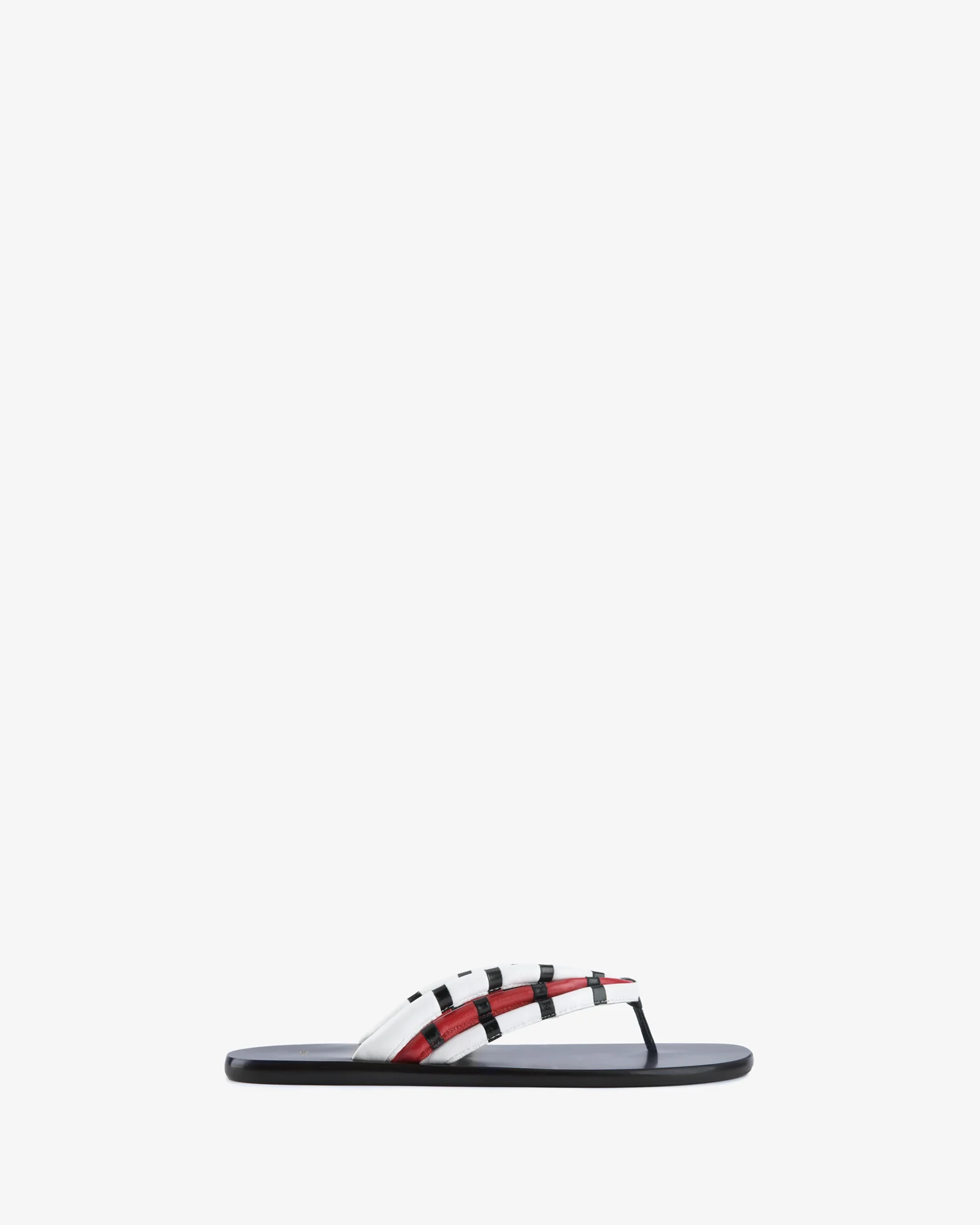 Path Flat Red and White Leather