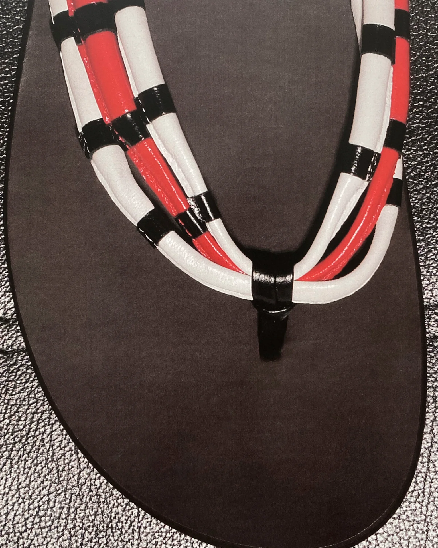Path Flat Red and White Leather - Image 2
