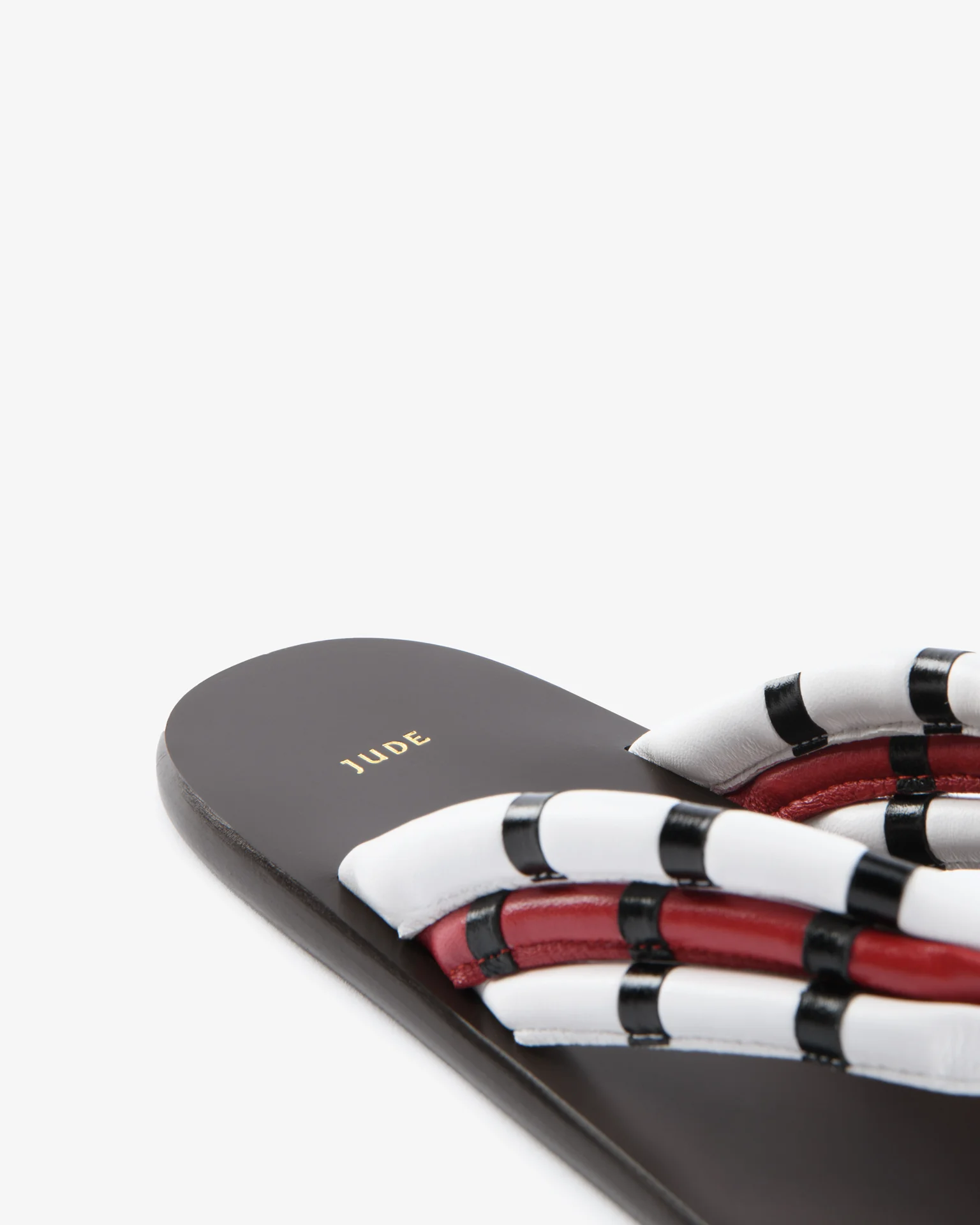 Path Flat Red and White Leather - Image 6