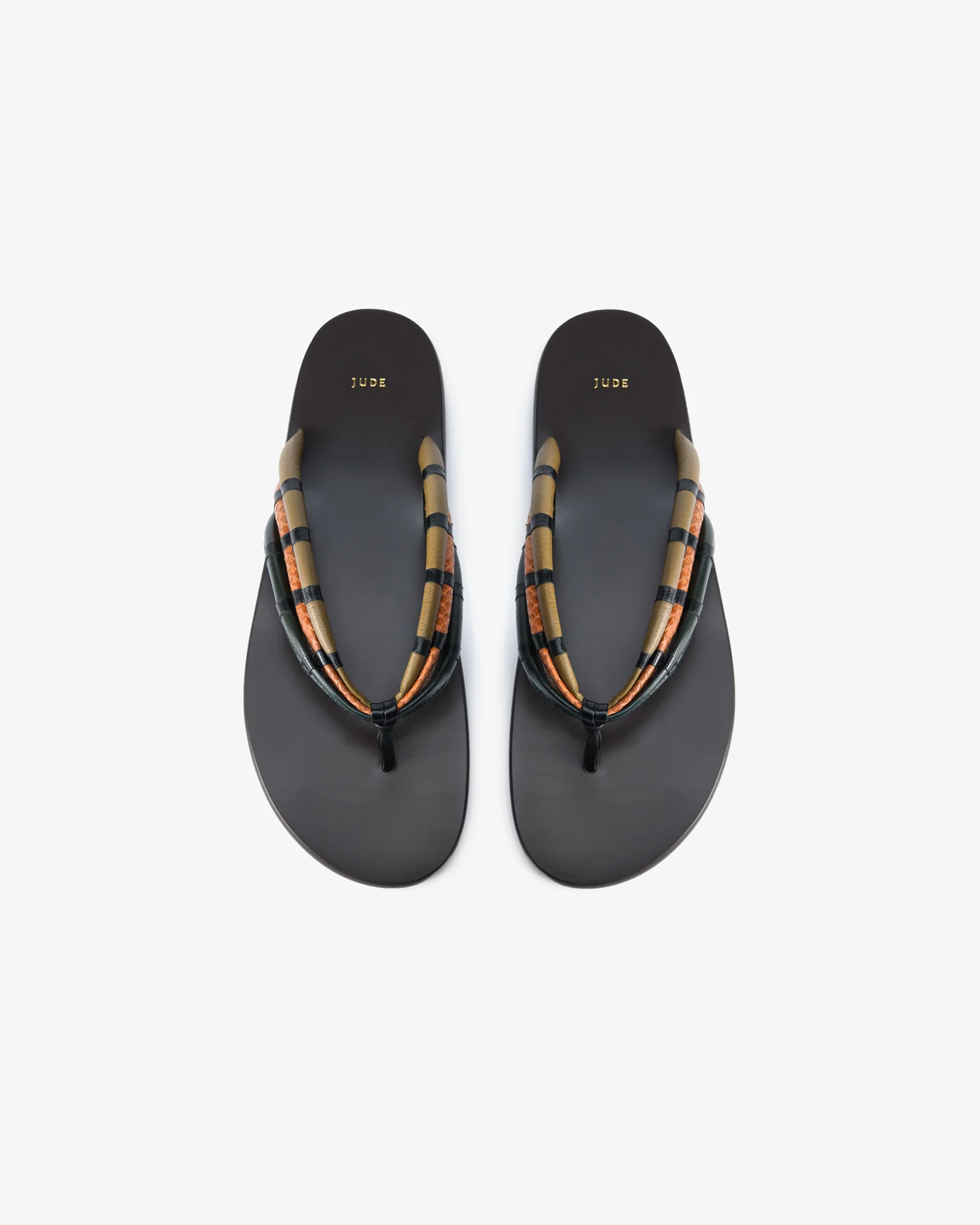 Path Flat Tan Python and Green Leather - Image 4