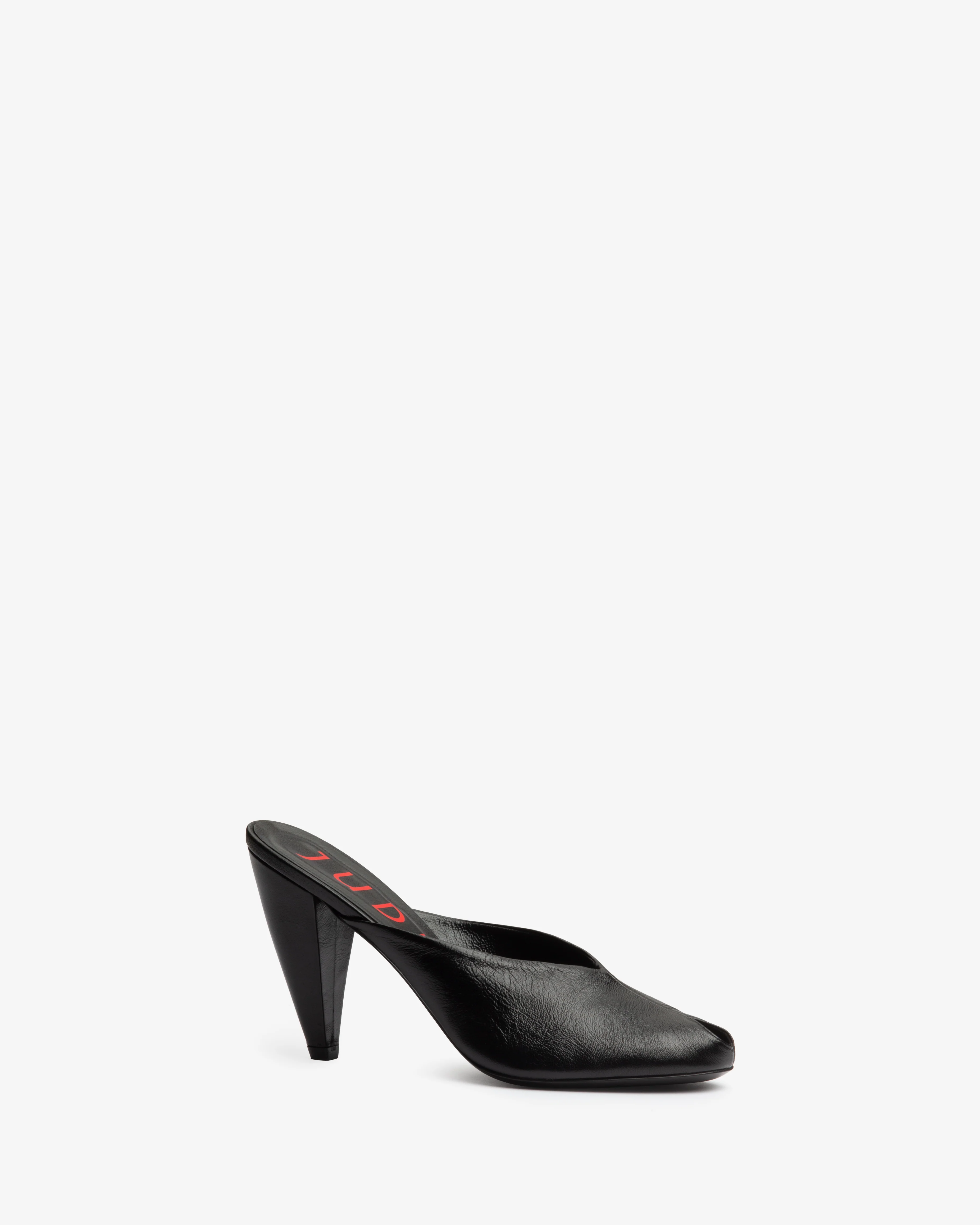 Paw Mule in Black Creased Leather - Image 2