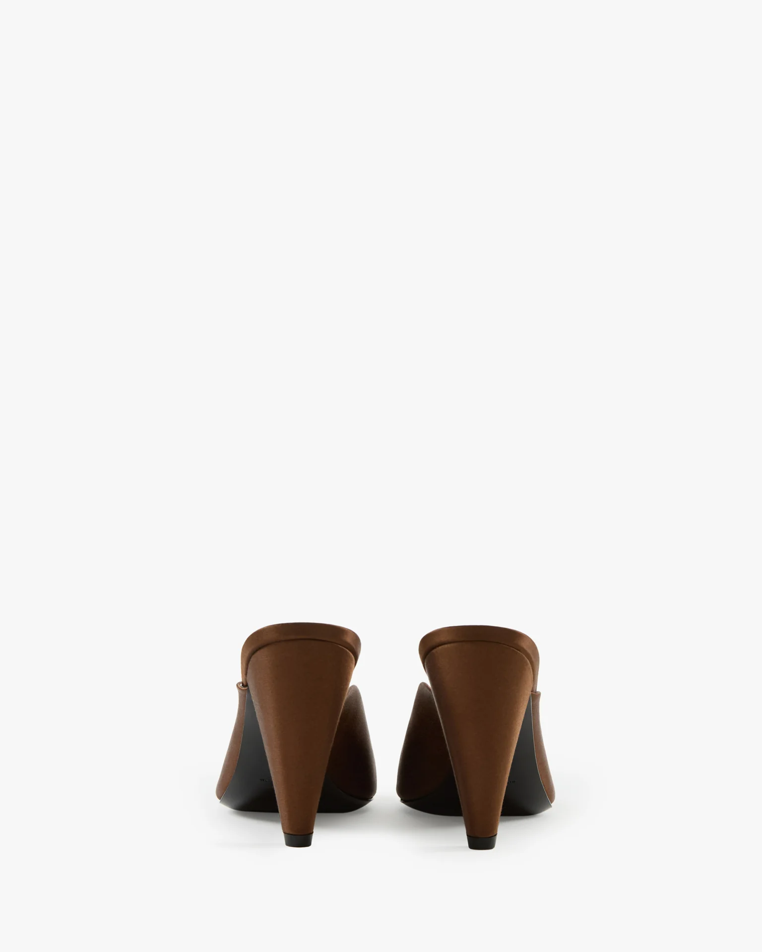 Paw Mule in Brown Silk Satin - Image 5