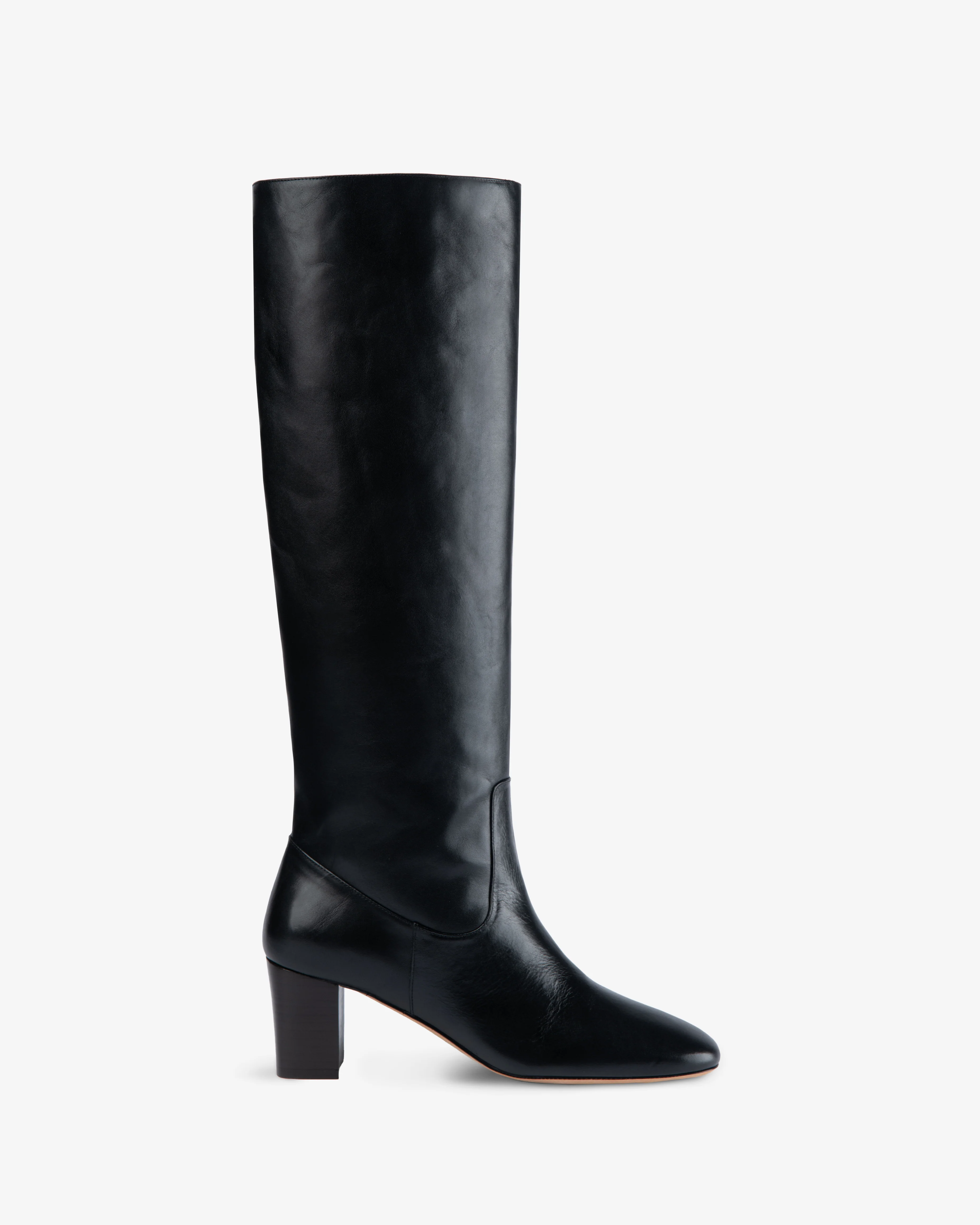 rook knee boot in black leather