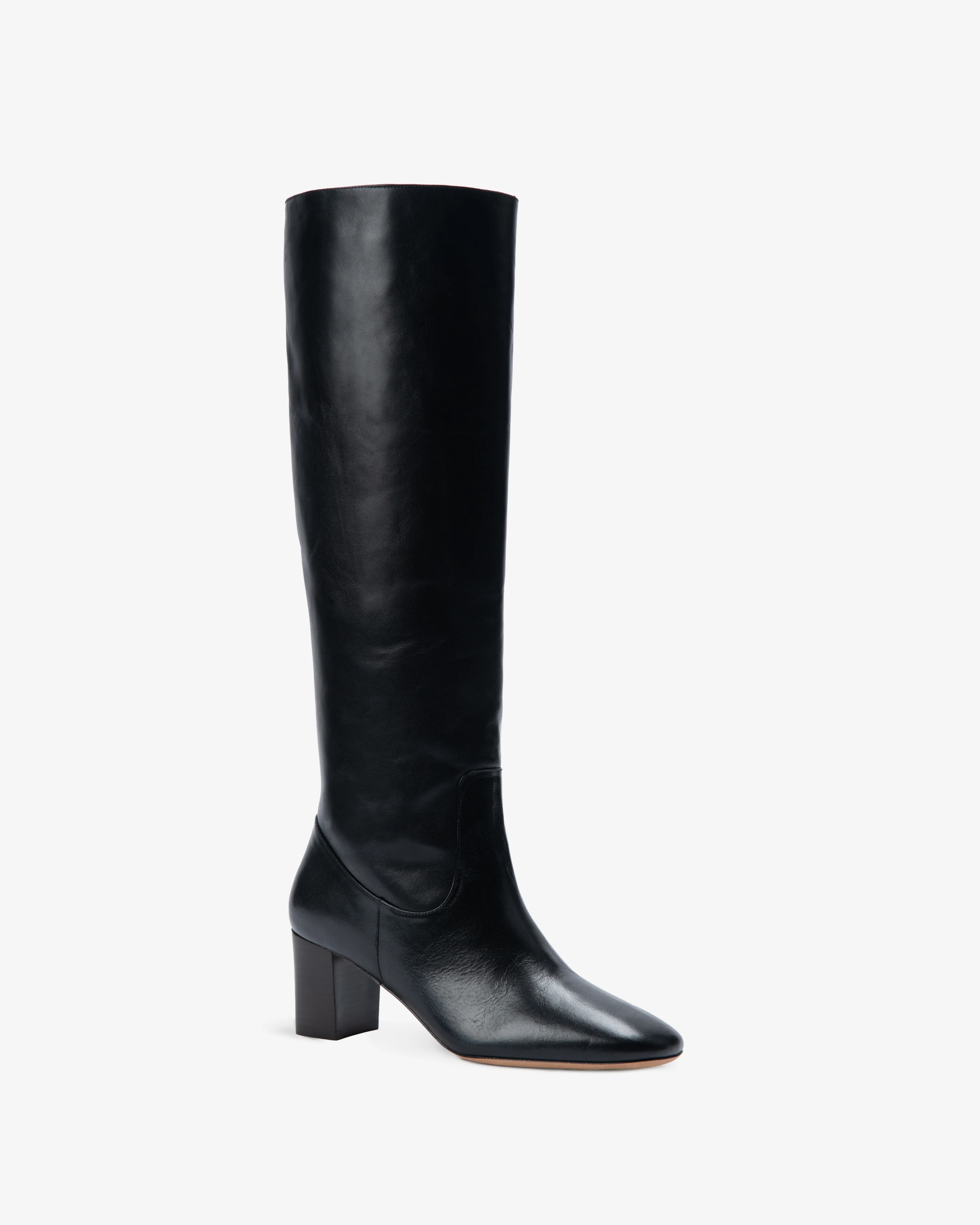 rook knee boot in black leather - Image 2