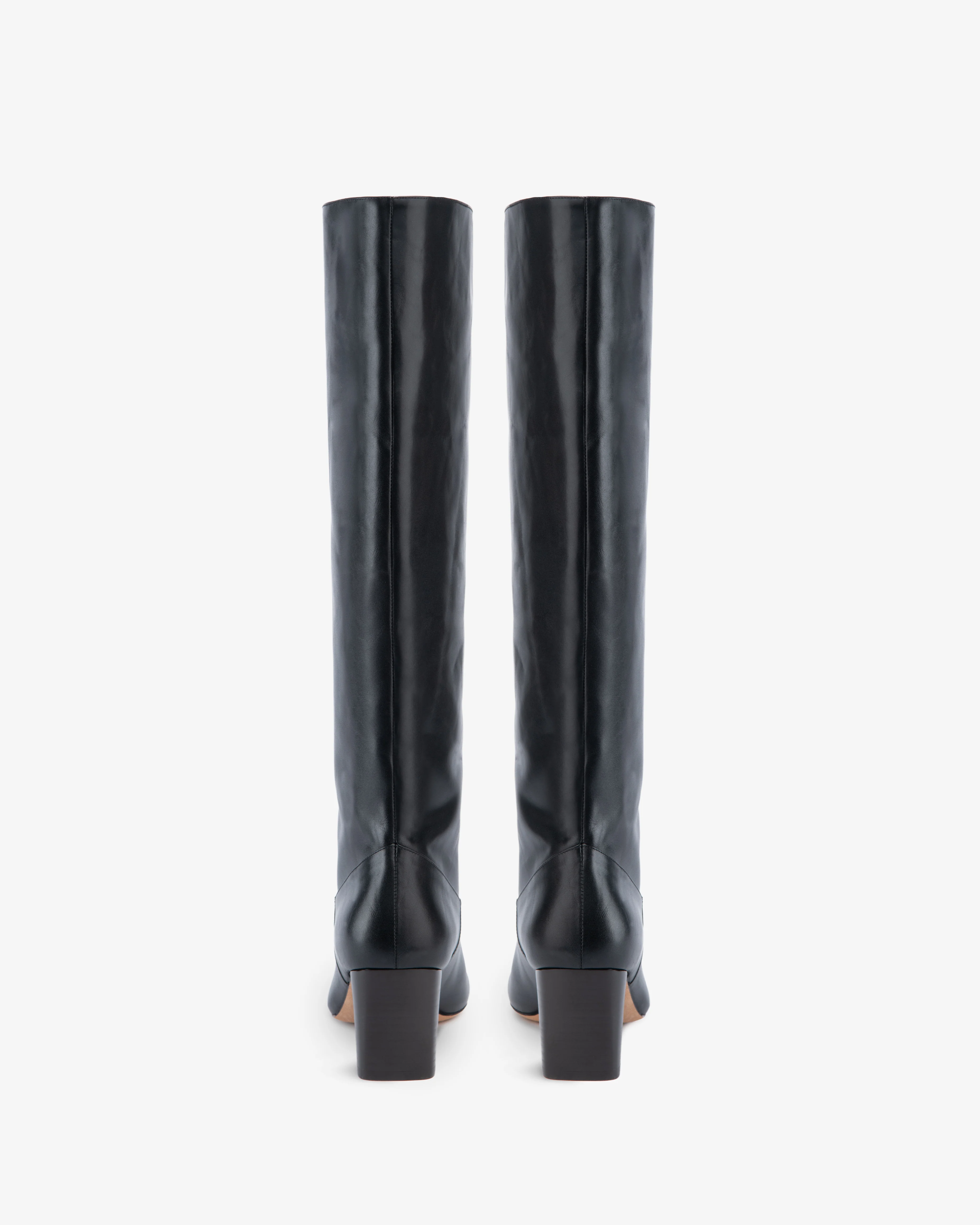 rook knee boot in black leather - Image 3
