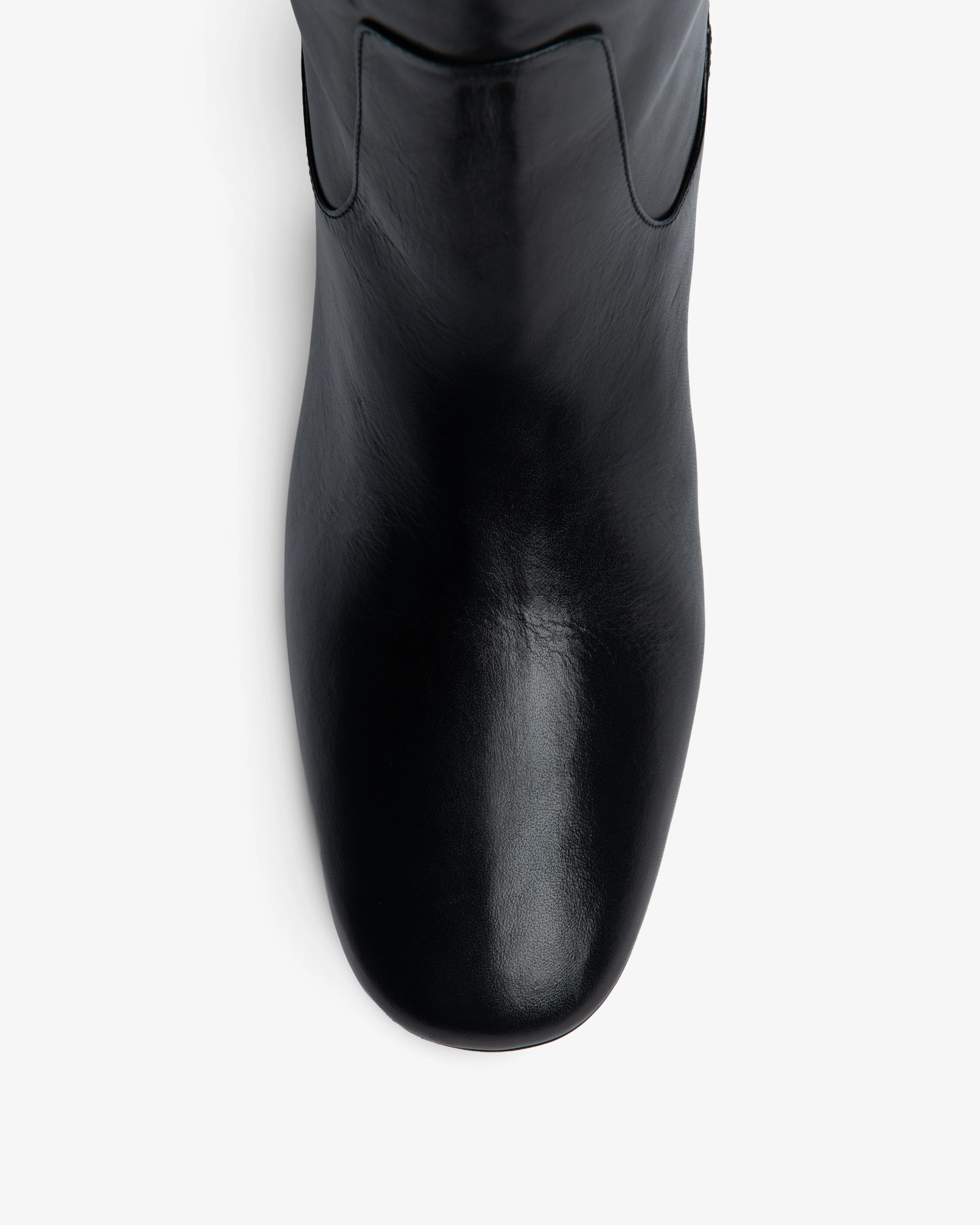rook knee boot in black leather - Image 4