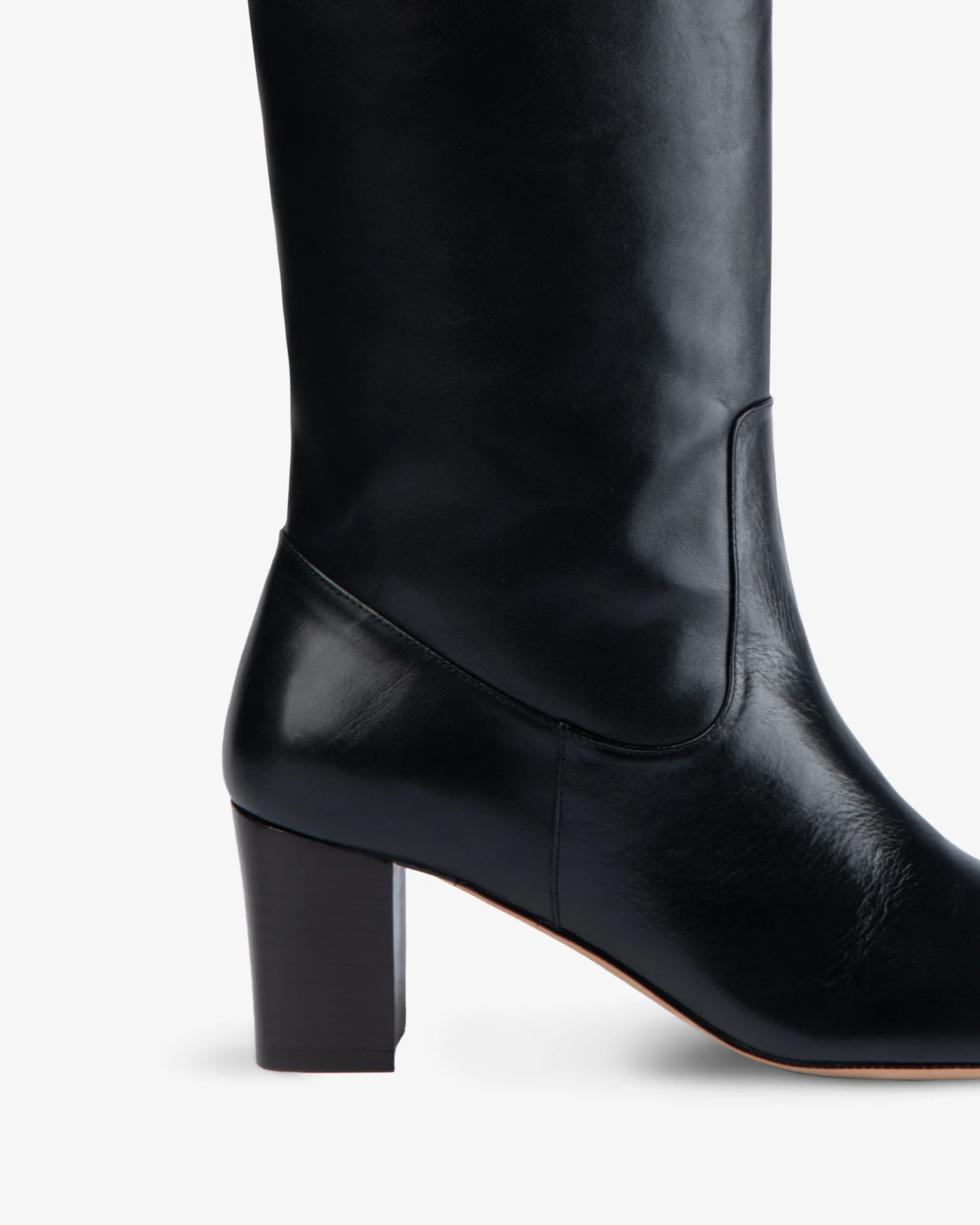rook knee boot in black leather - Image 5