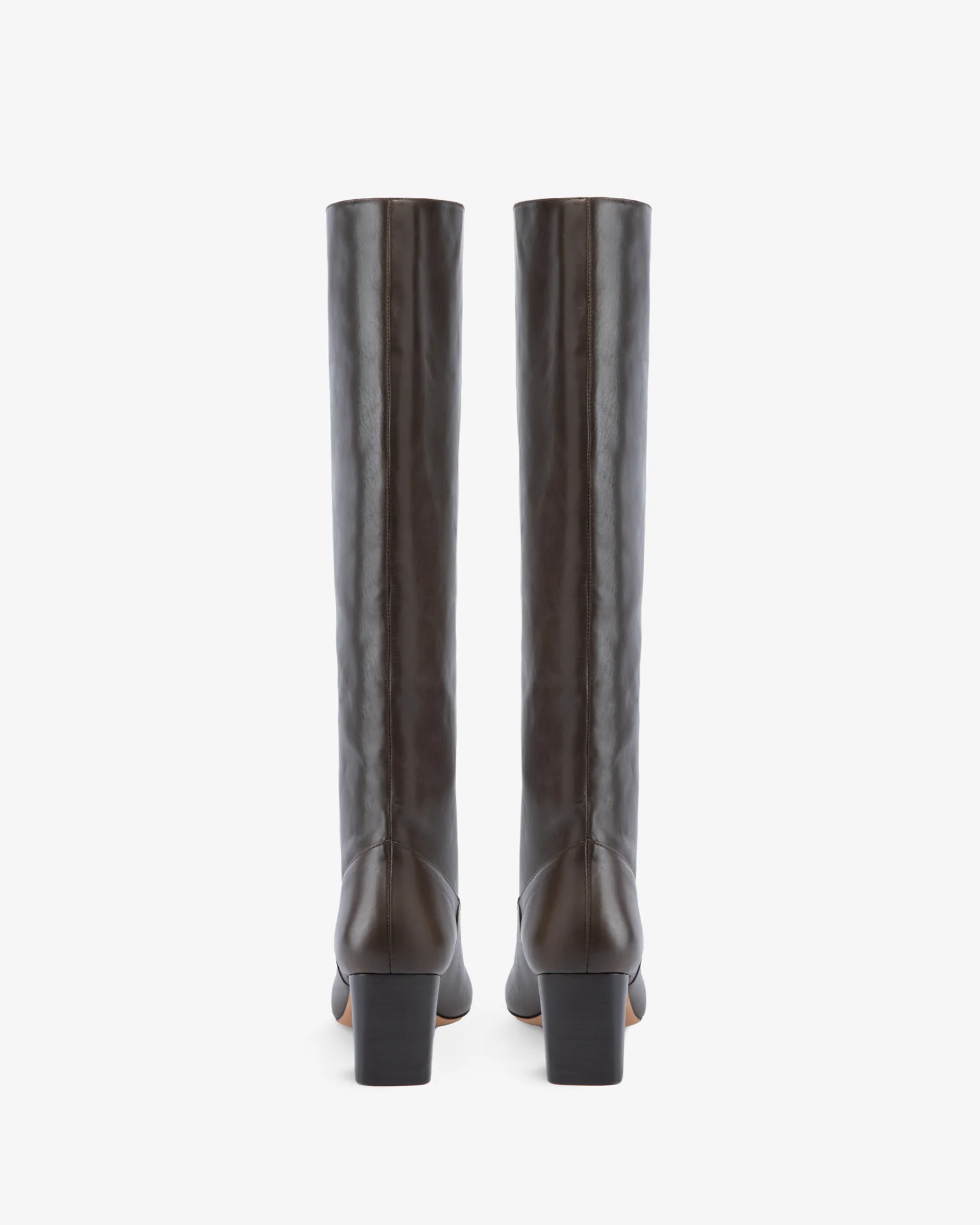rook knee boot in mocha leather - Image 3