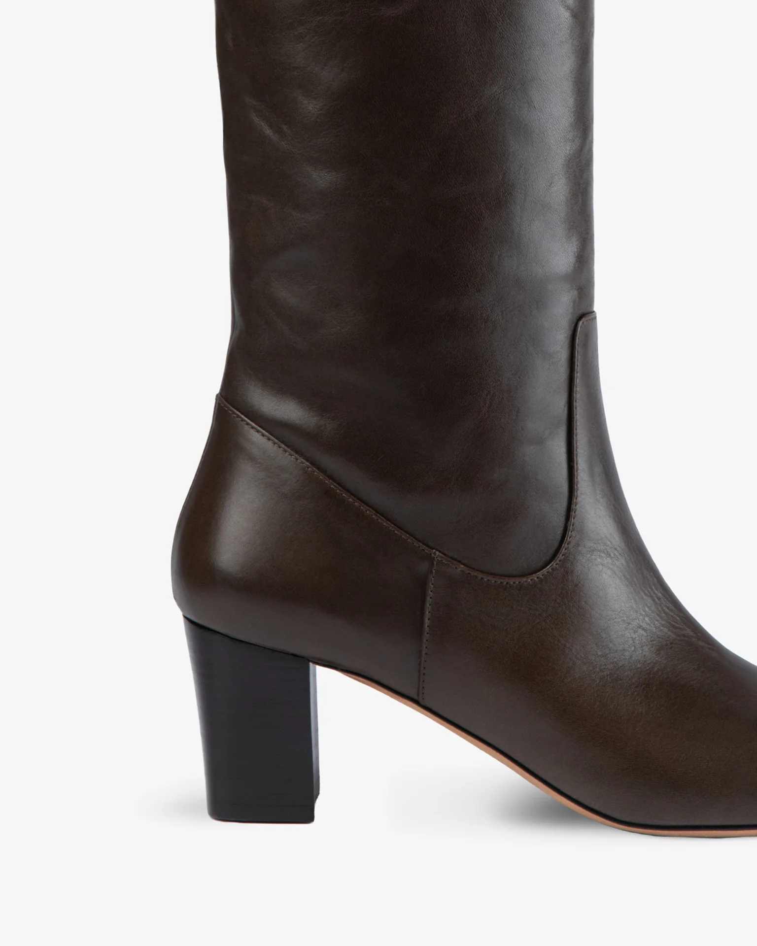 rook knee boot in mocha leather - Image 5