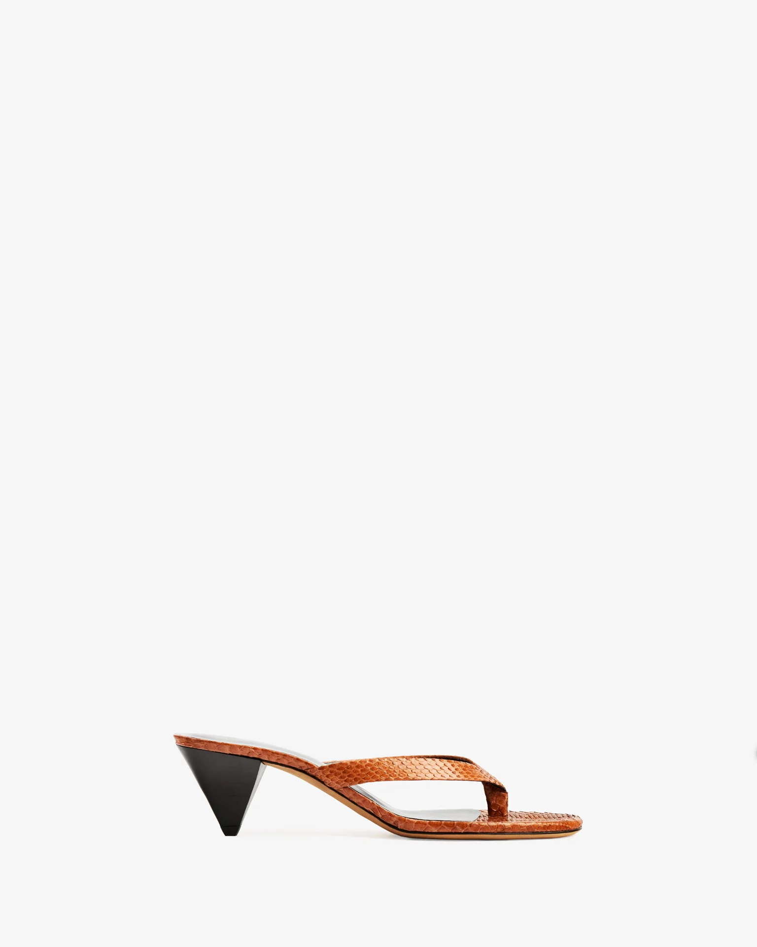 Rooty Sandal Tan Python Leather
