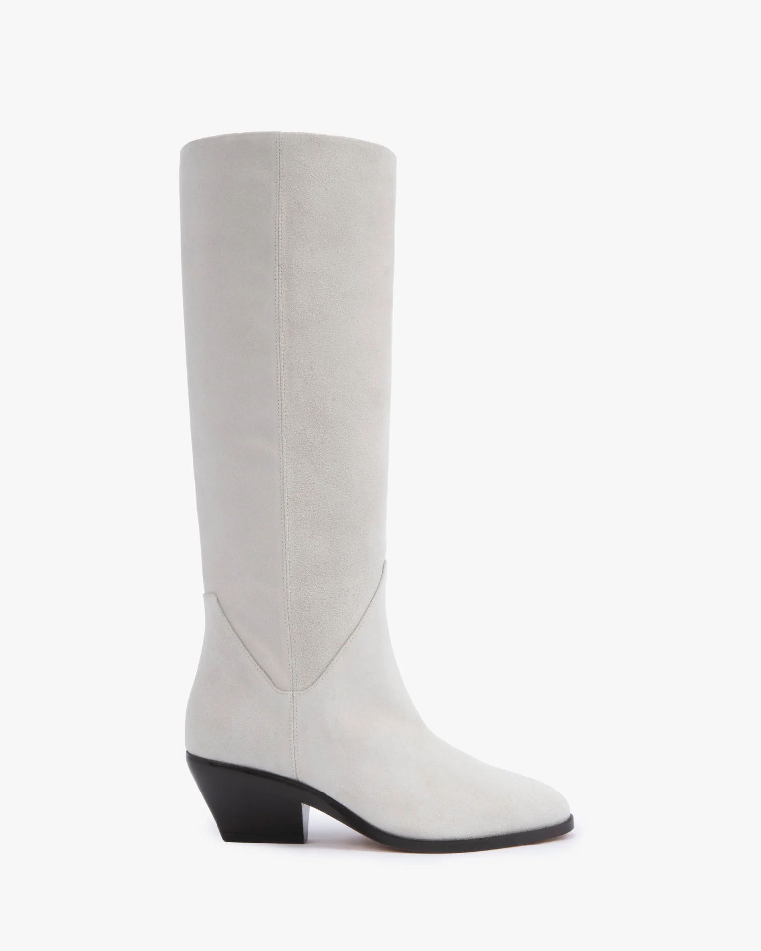 Saga Boot in White Suede Leather