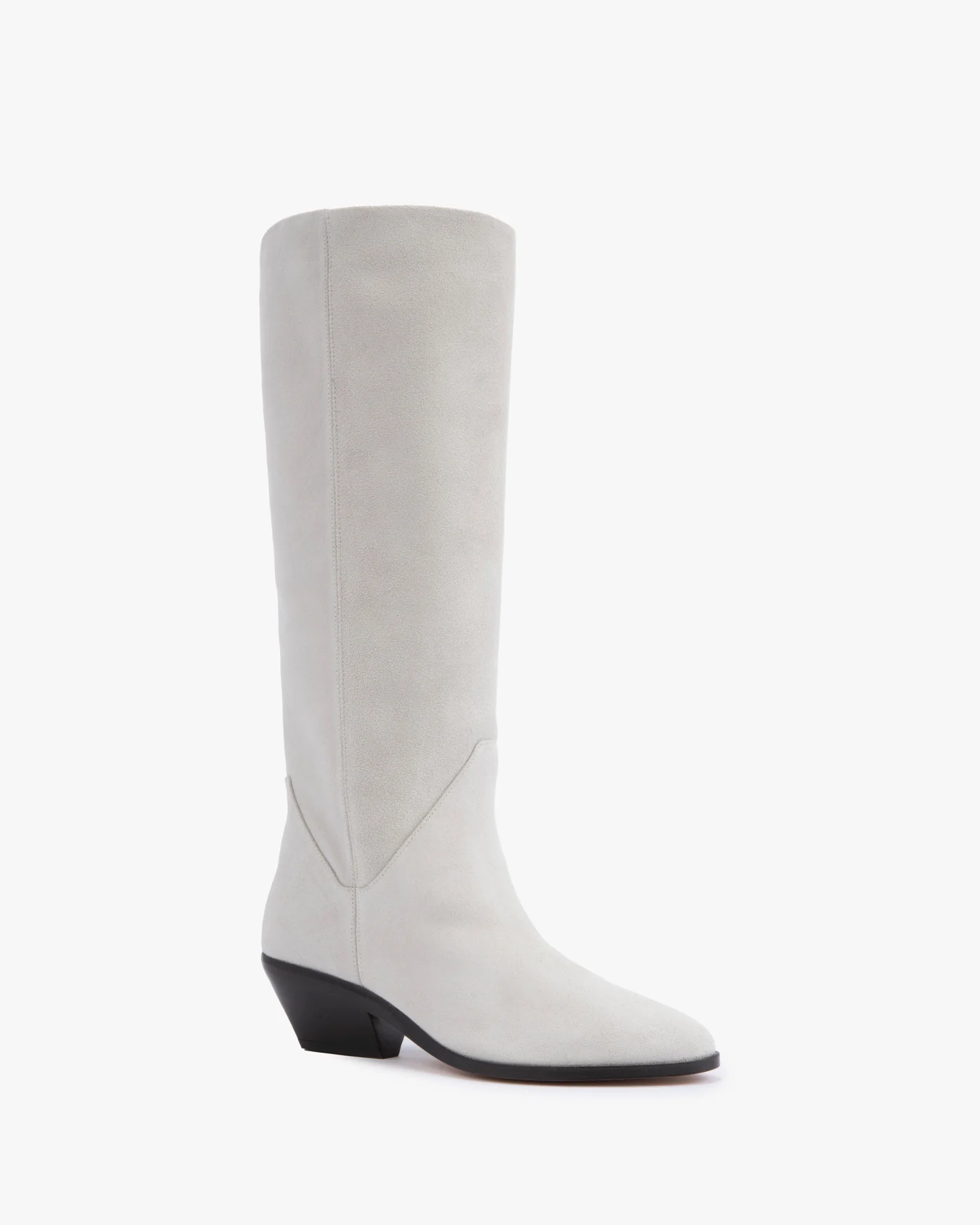 Saga Boot in White Suede Leather - Image 2