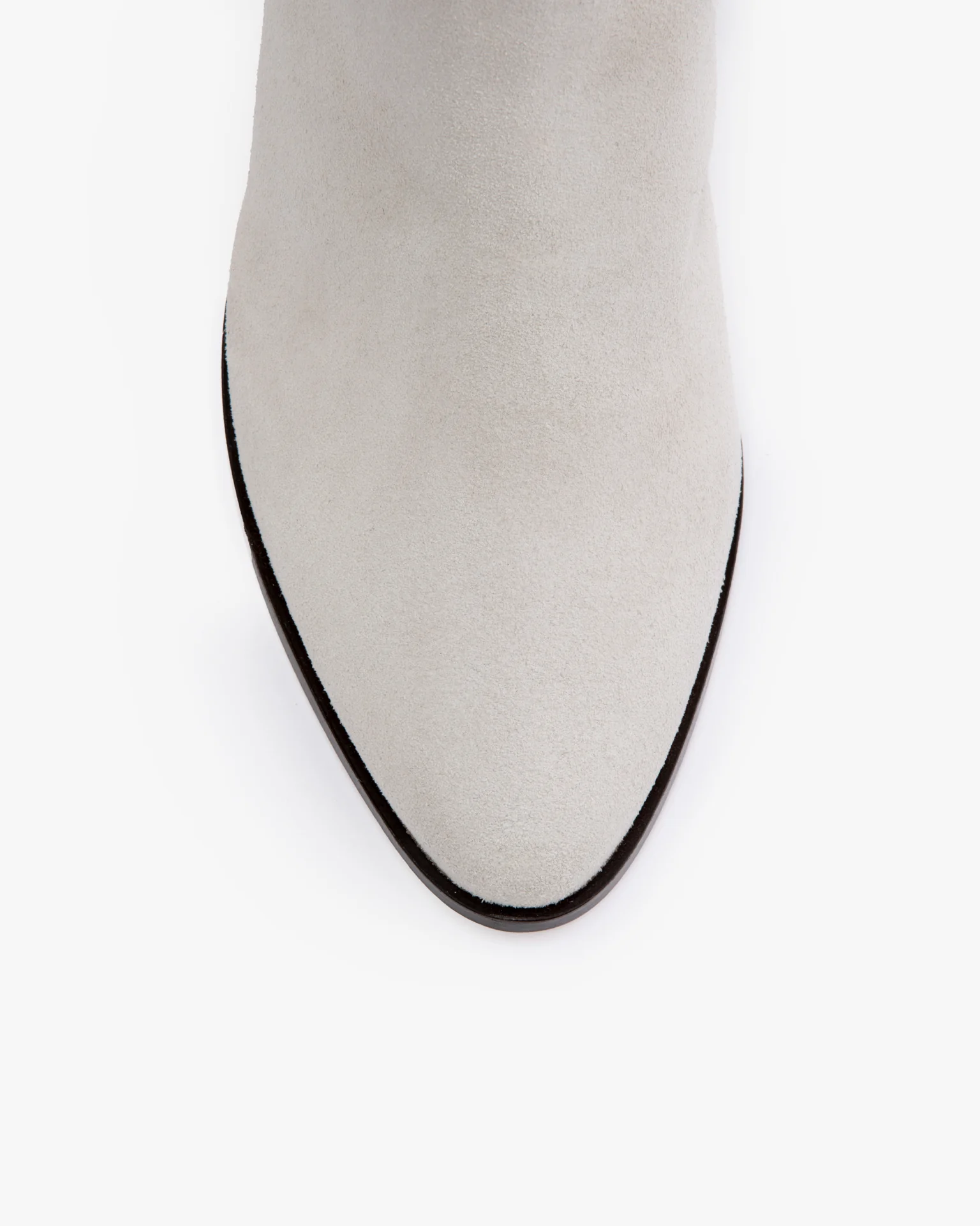 Saga Boot in White Suede Leather - Image 3