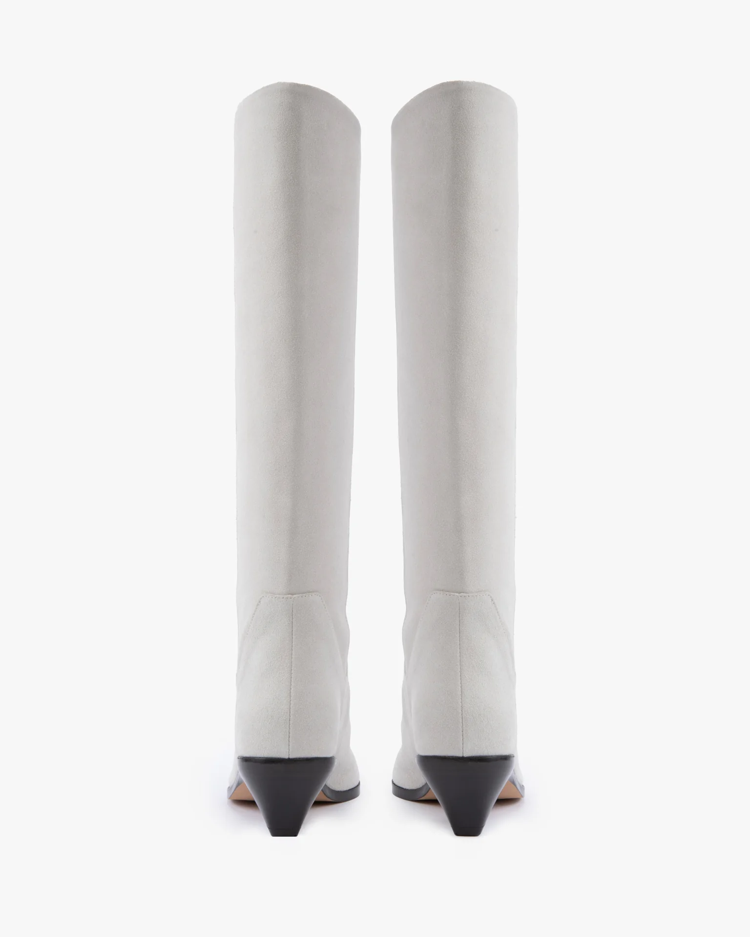 Saga Boot in White Suede Leather - Image 4