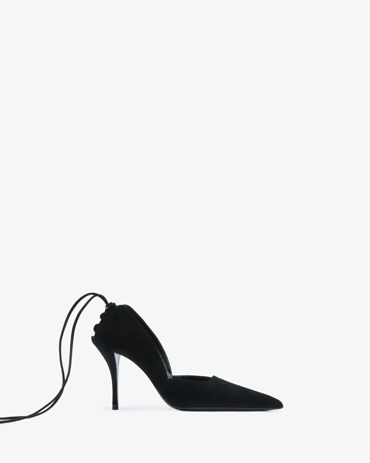 Scoop Pump Black Suede Leather