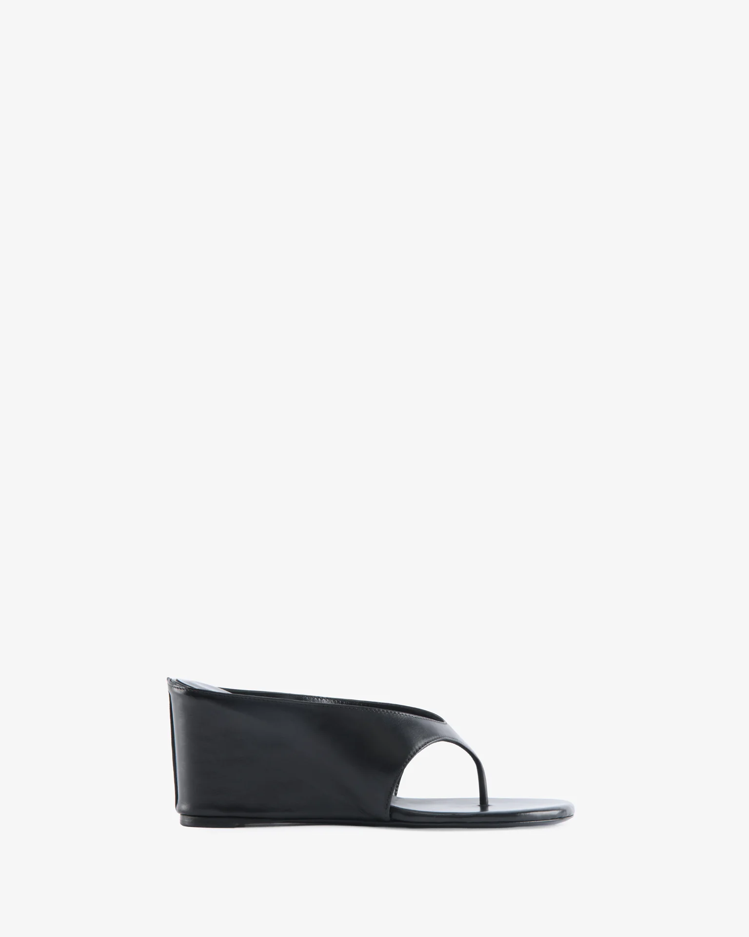 Yaga Wedge Sandal Black Leather