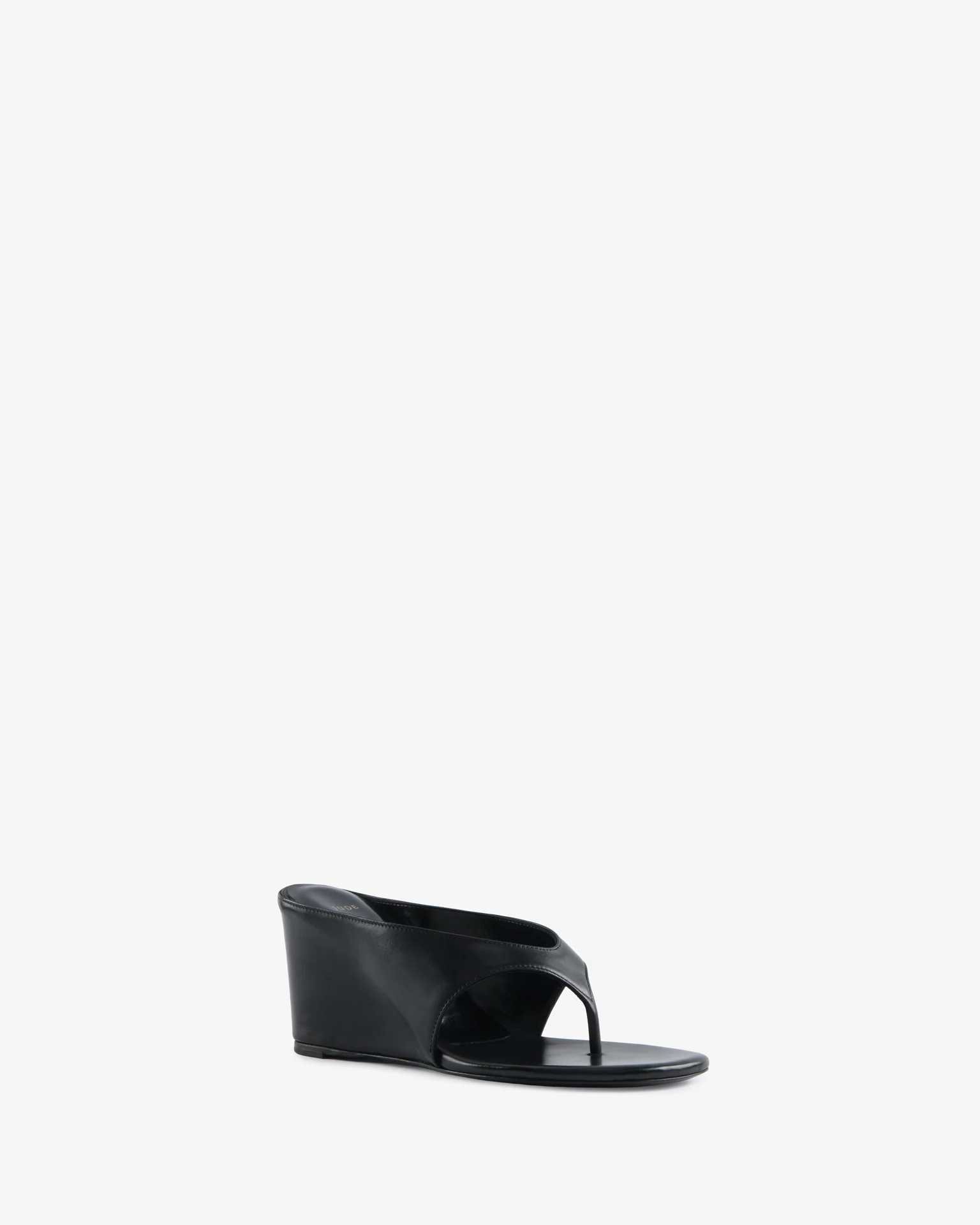 Yaga Wedge Sandal Black Leather - Image 3