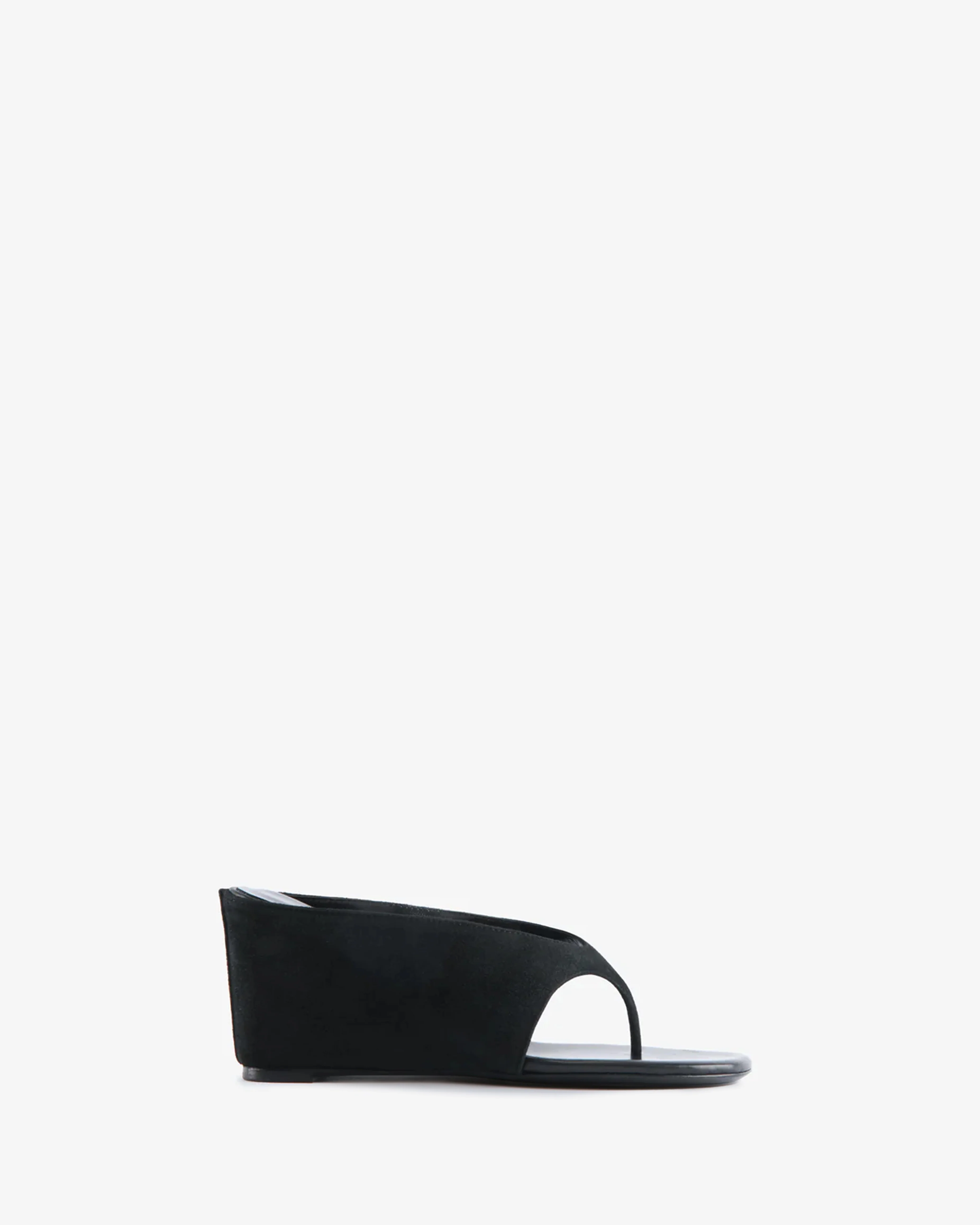 Yaga Wedge Sandal Black Suede Leather