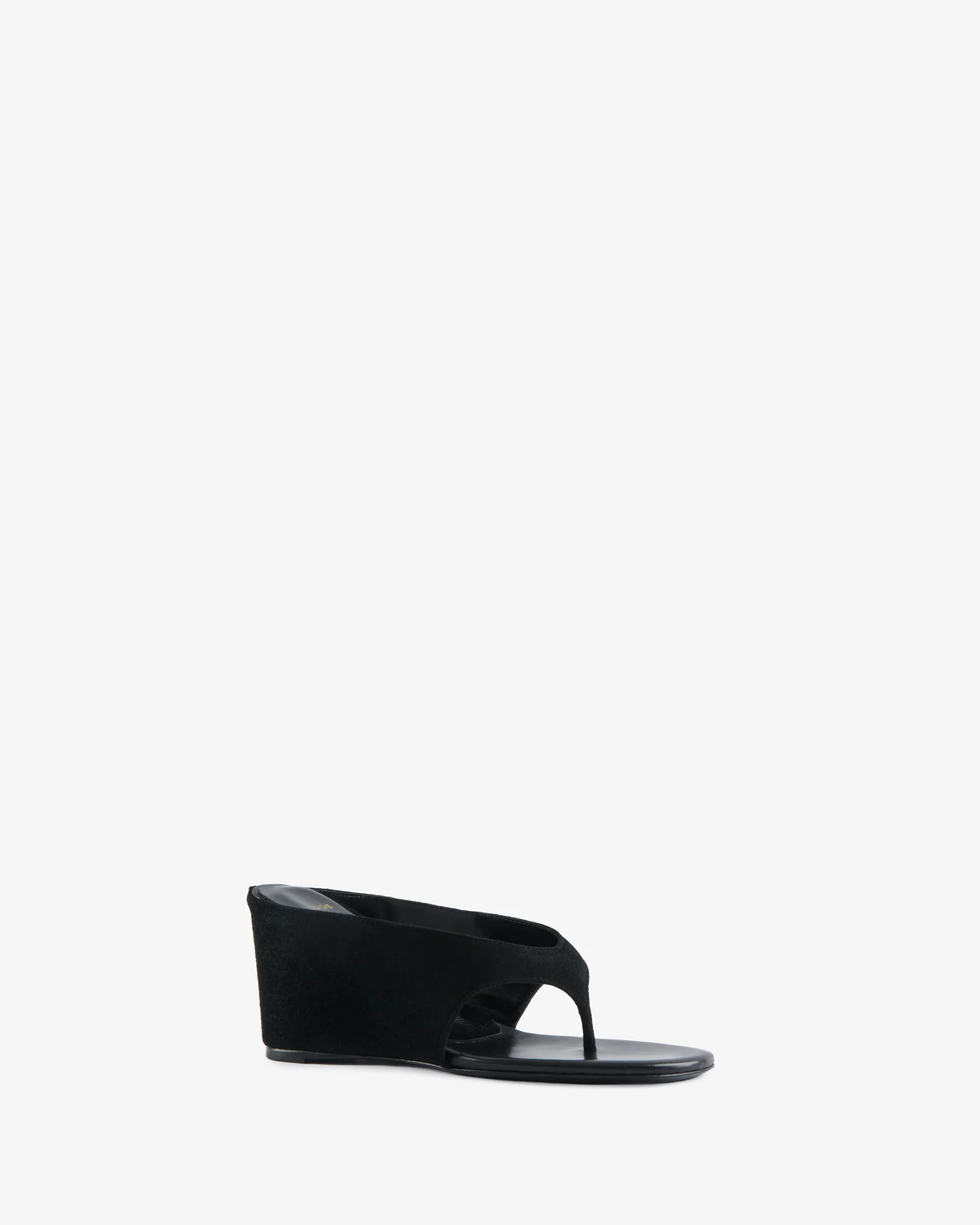 Yaga Wedge Sandal Black Suede Leather - Image 2